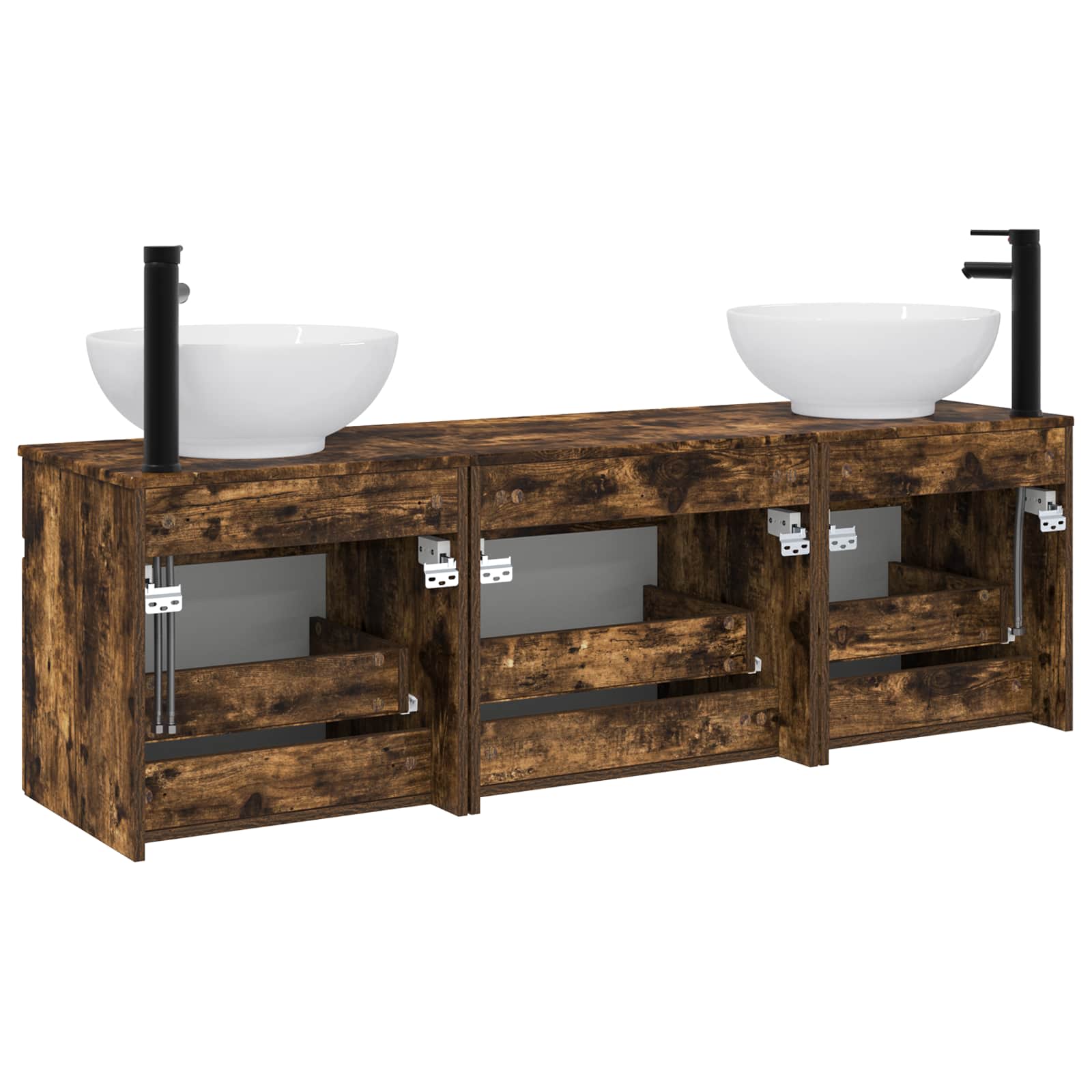 Ensemble d'armoire de salle de bain 3 pc Chêne fumé