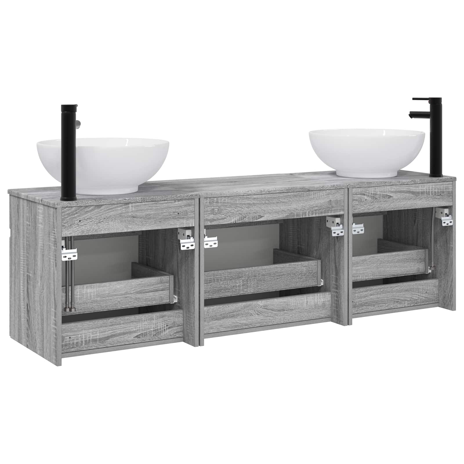 Ensemble d'armoire de salle de bain 3 pc Sonoma gris
