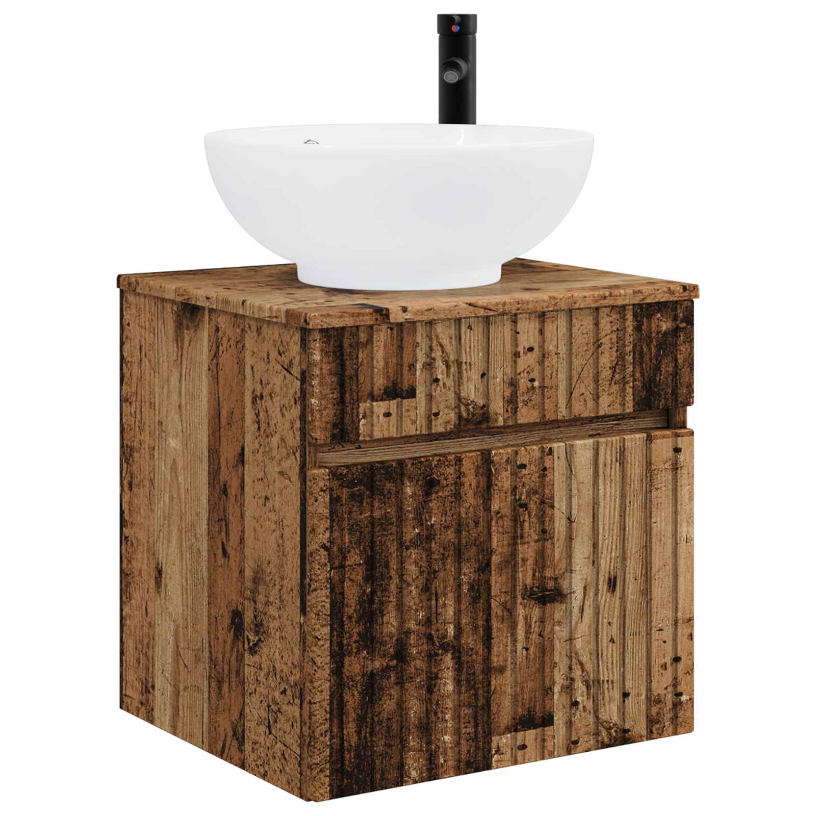 Ensemble d'armoire de salle de bain 3 pc Bois ancien