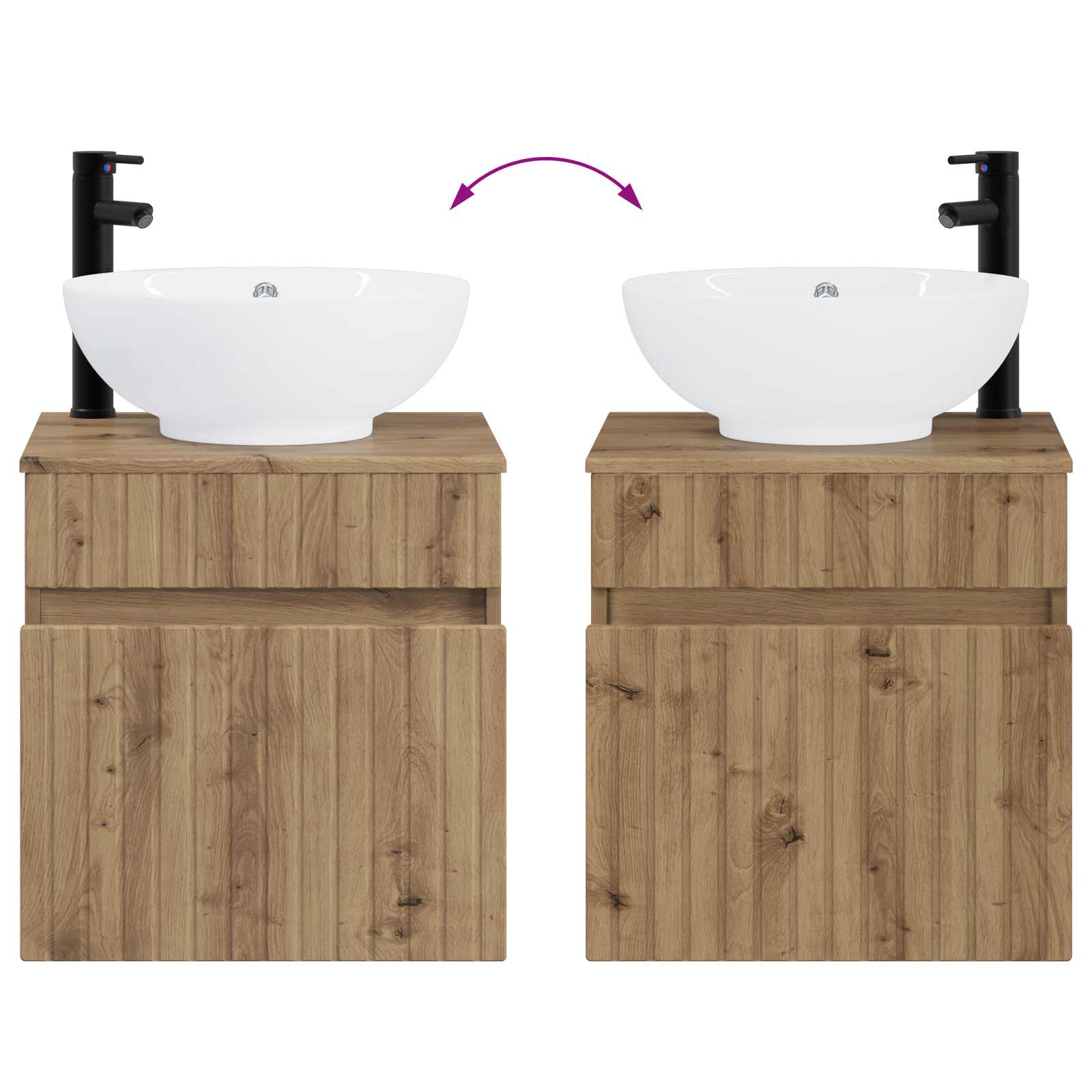 Ensemble d'armoire de salle de bain 3 pc Chêne artisanal