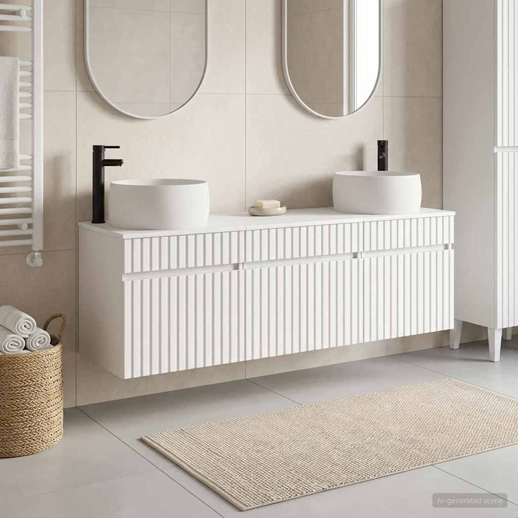 Ensemble d'armoire de salle de bain 3 pc Blanc