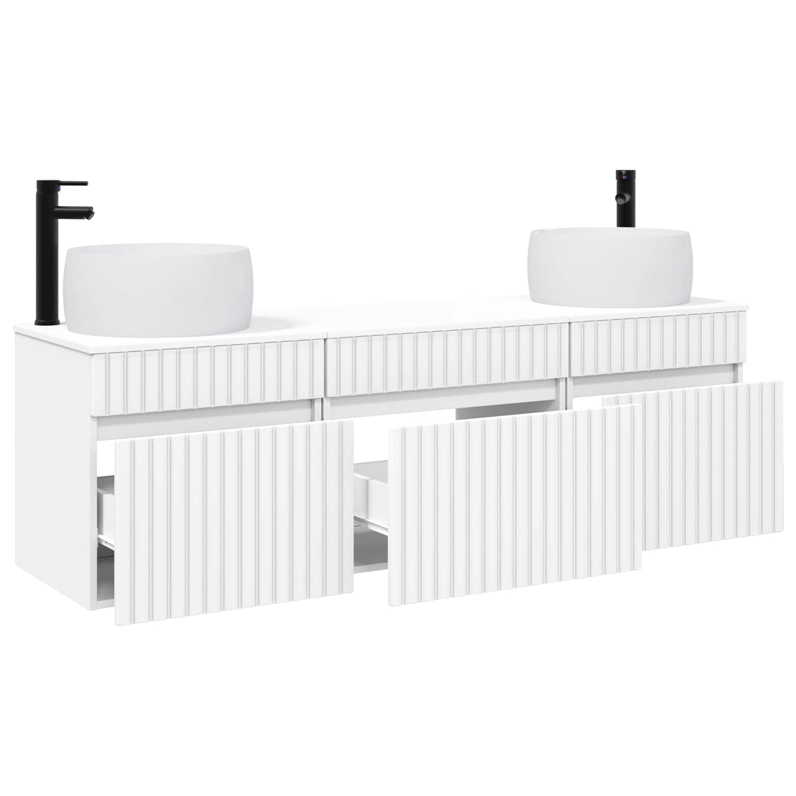 Ensemble d'armoire de salle de bain 3 pc Blanc