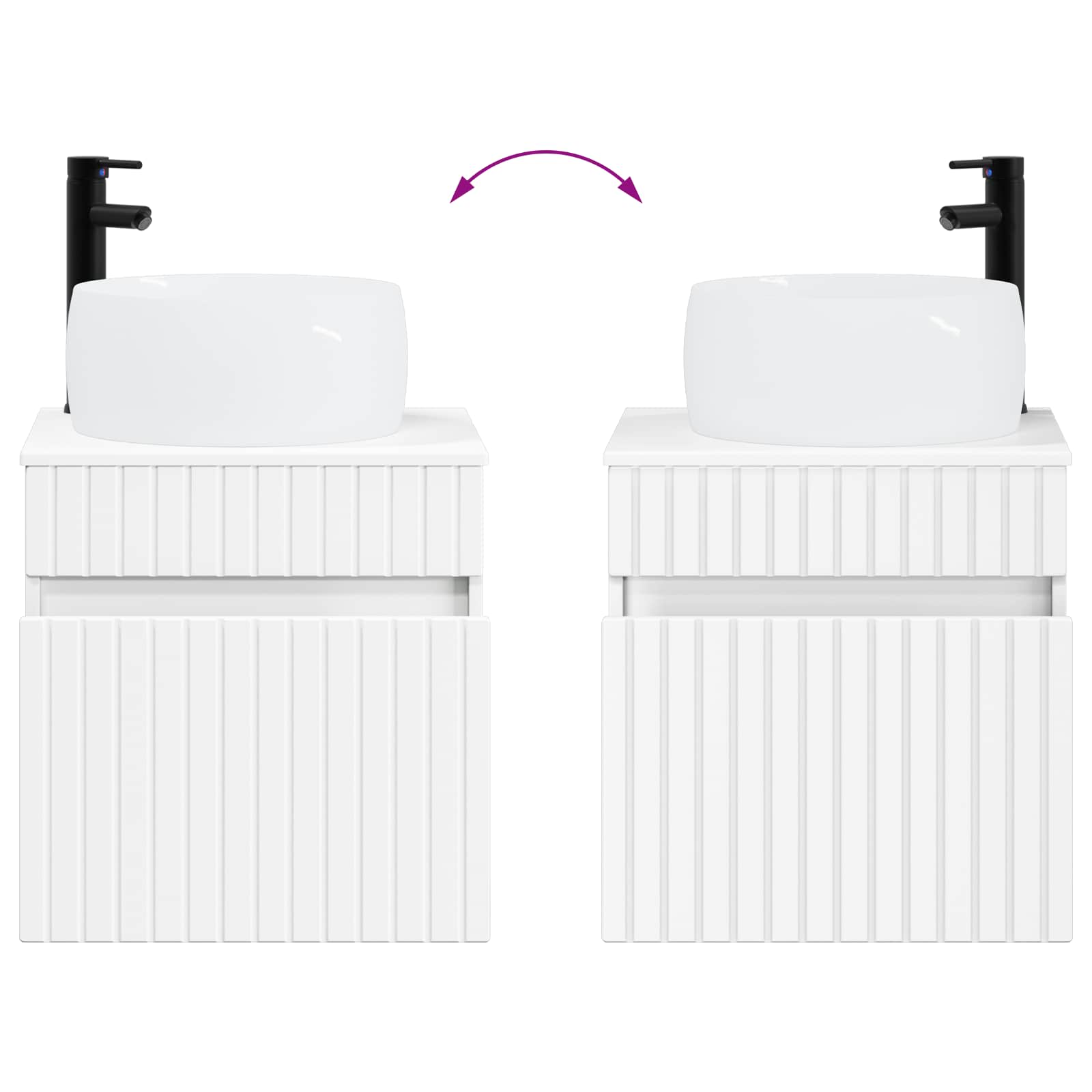 Ensemble d'armoire de salle de bain 3 pc Blanc
