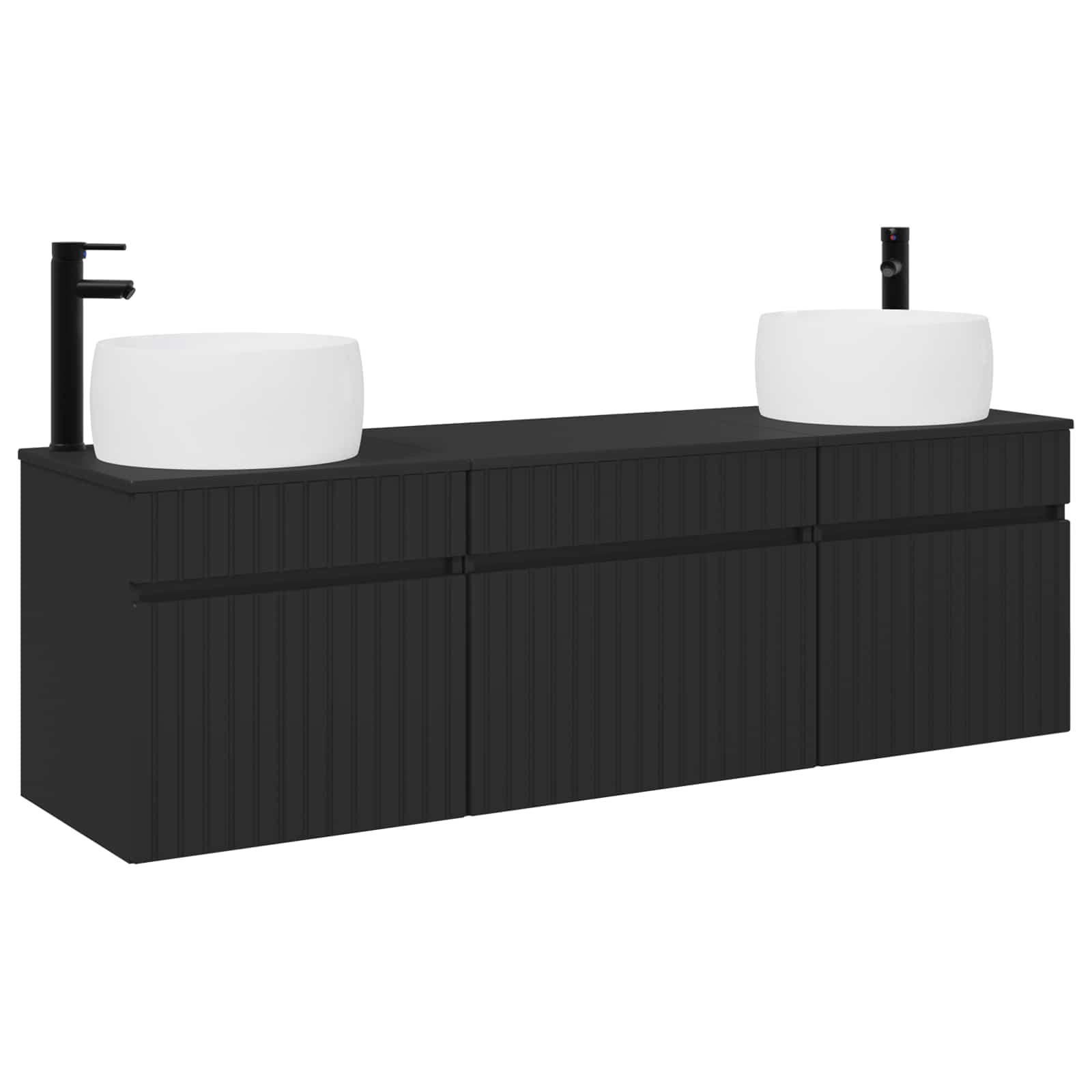 Ensemble d'armoire de salle de bain 3 pc Noir 49 x 44,5 x 66 cm