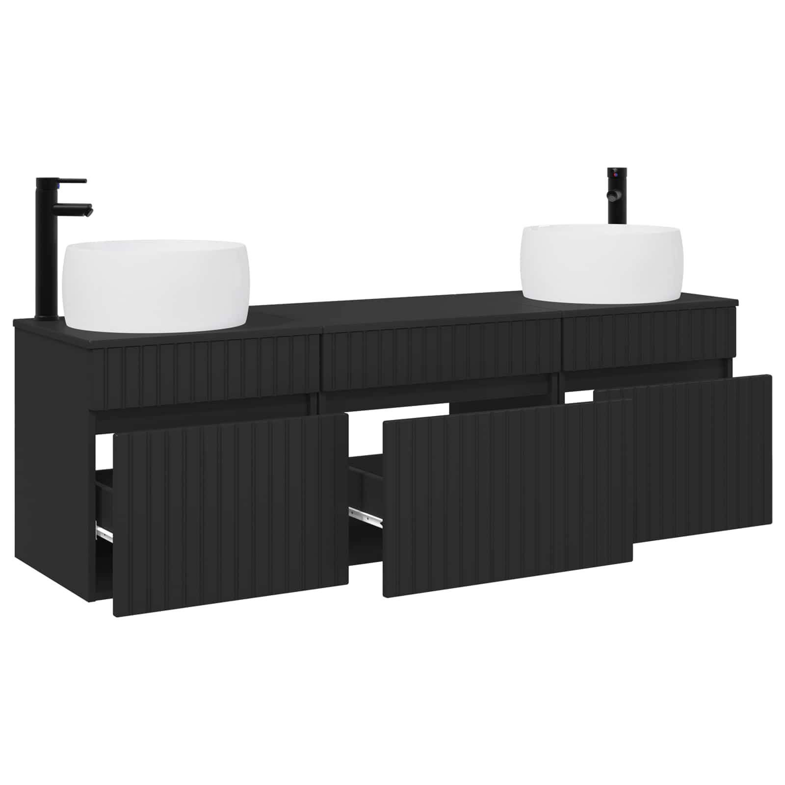 Ensemble d'armoire de salle de bain 3 pc Noir 49 x 44,5 x 66 cm