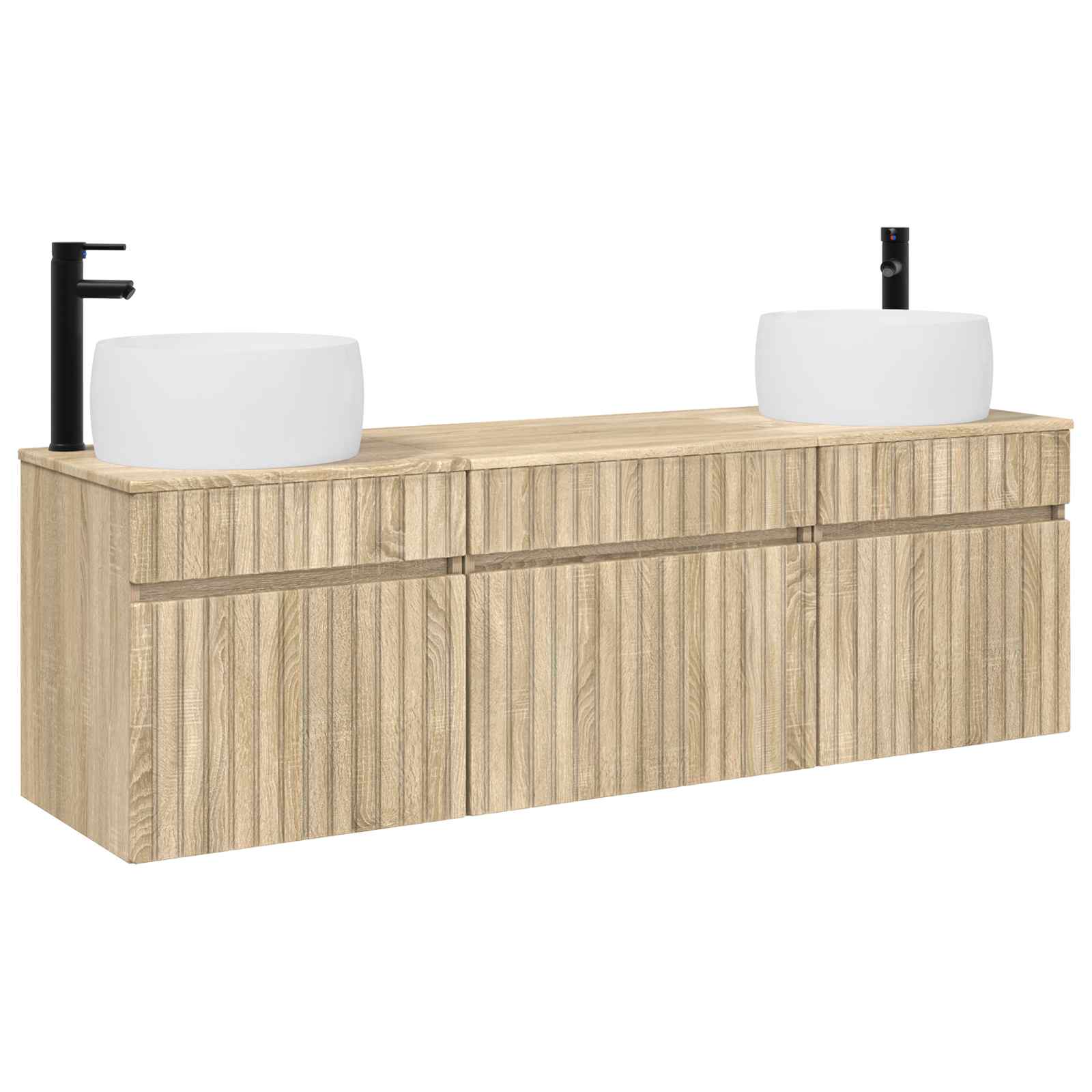 Ensemble d'armoire de salle de bain 3 pc Chêne Sonoma