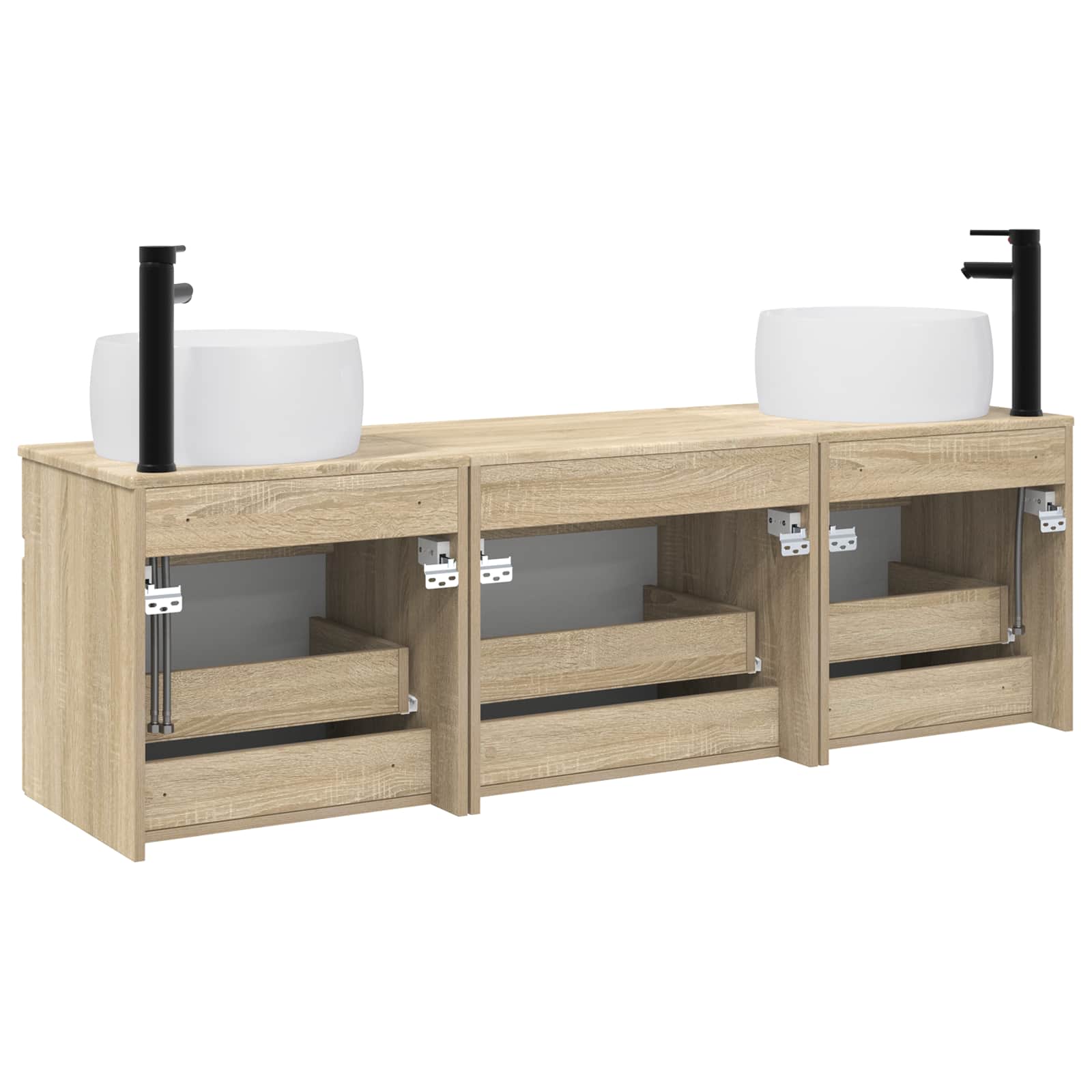 Ensemble d'armoire de salle de bain 3 pc Chêne Sonoma