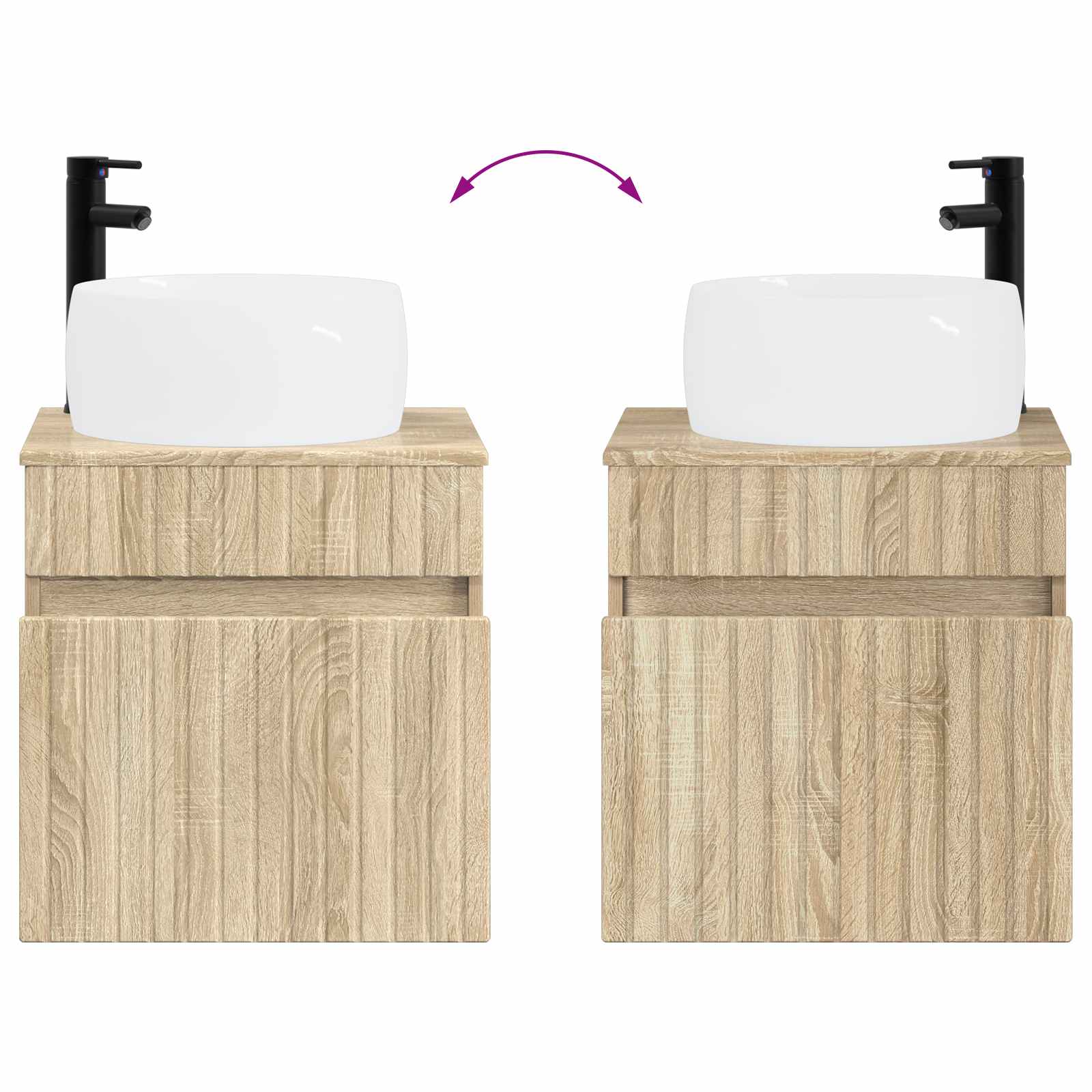 Ensemble d'armoire de salle de bain 3 pc Chêne Sonoma