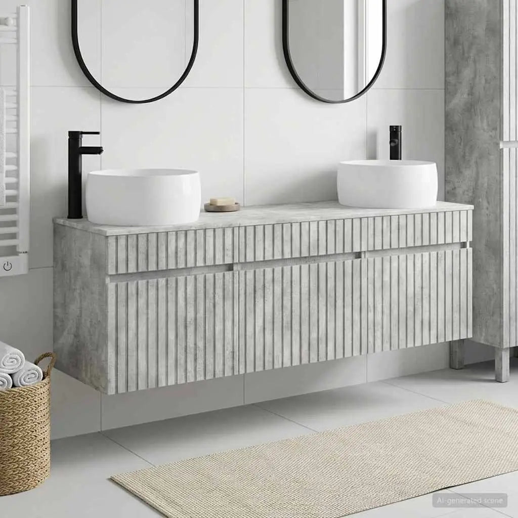 Ensemble d’armoire de salle de bain 3 pc Gris béton - XIOS