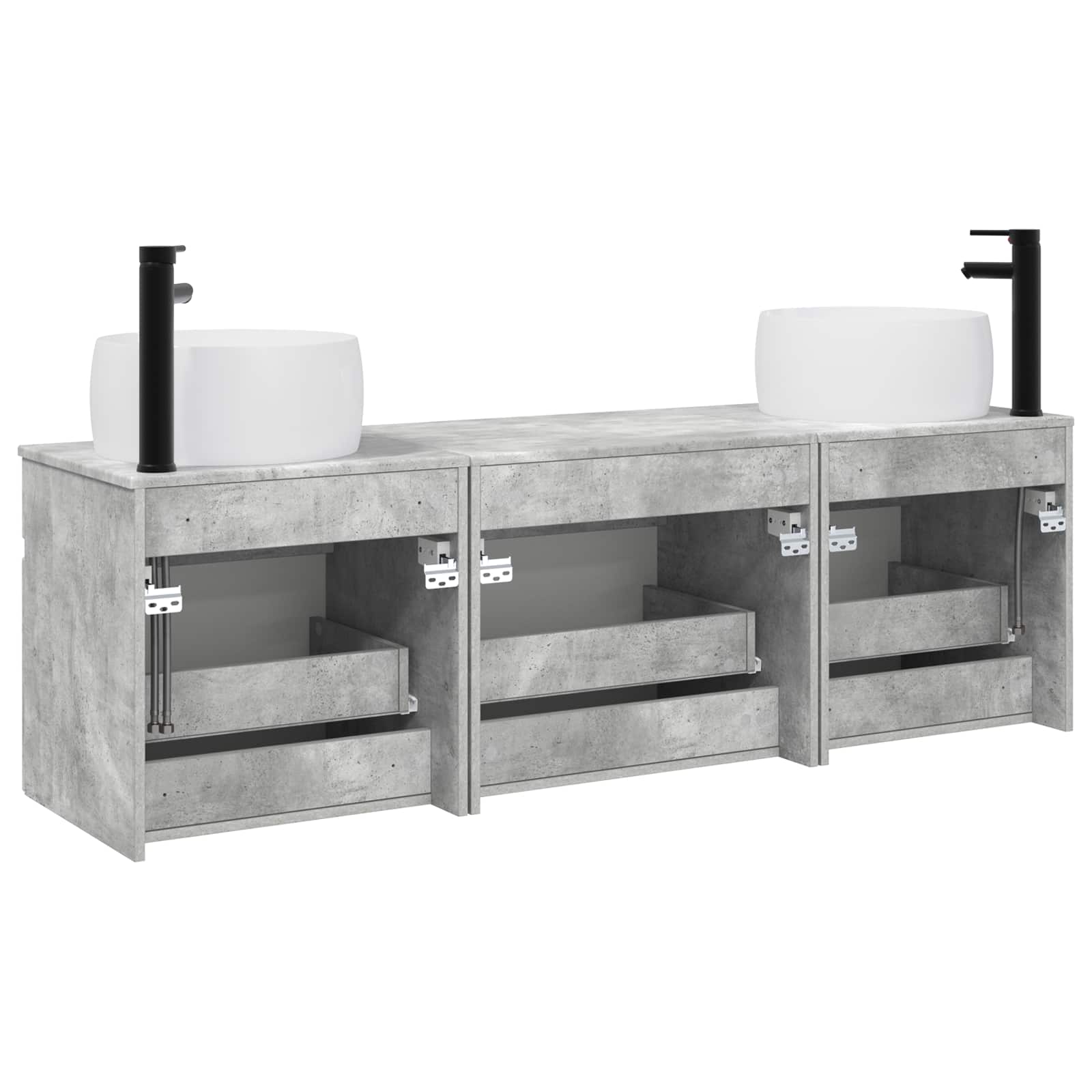 Ensemble d'armoire de salle de bain 3 pc Gris béton