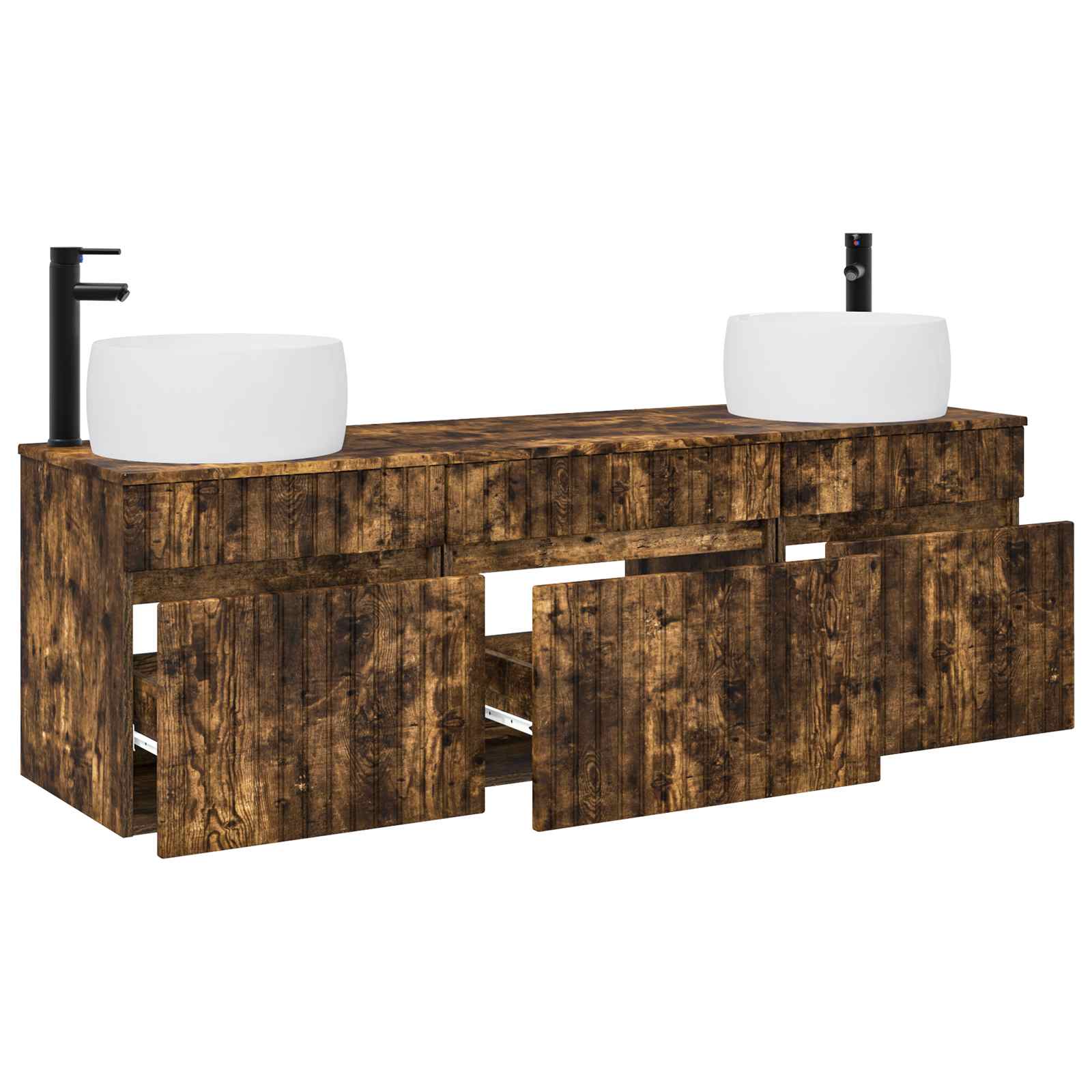 Ensemble d'armoire de salle de bain 3 pc Chêne fumé