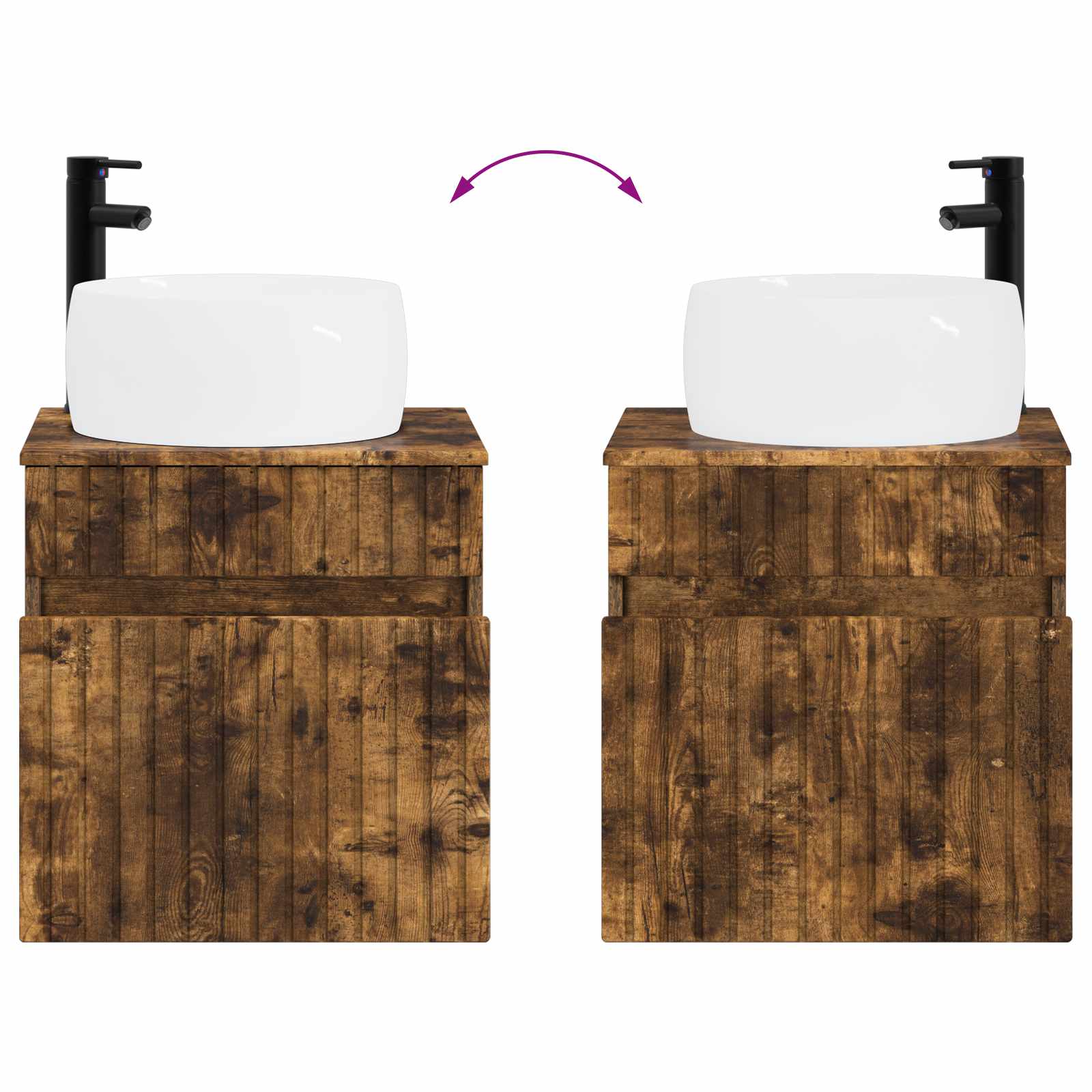 Ensemble d'armoire de salle de bain 3 pc Chêne fumé