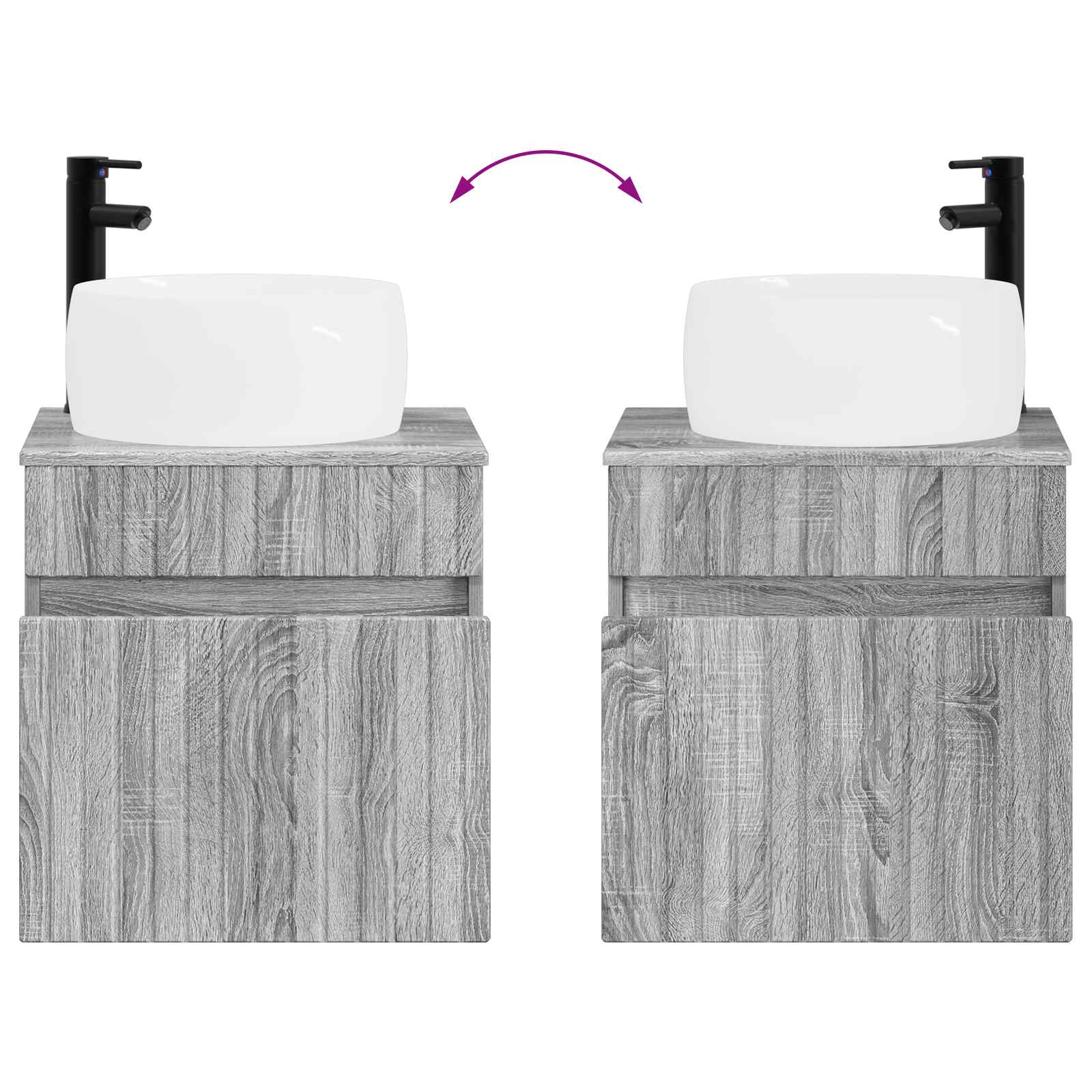 Ensemble d'armoire de salle de bain 3 pc Sonoma gris