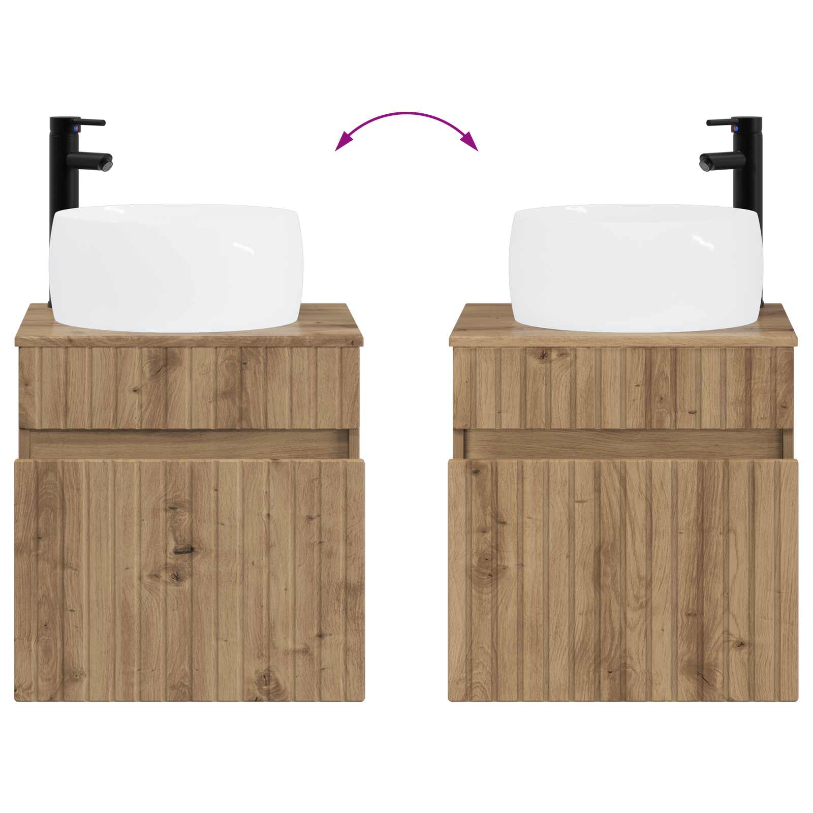 Ensemble d'armoire de salle de bain 3 pc Chêne artisanal