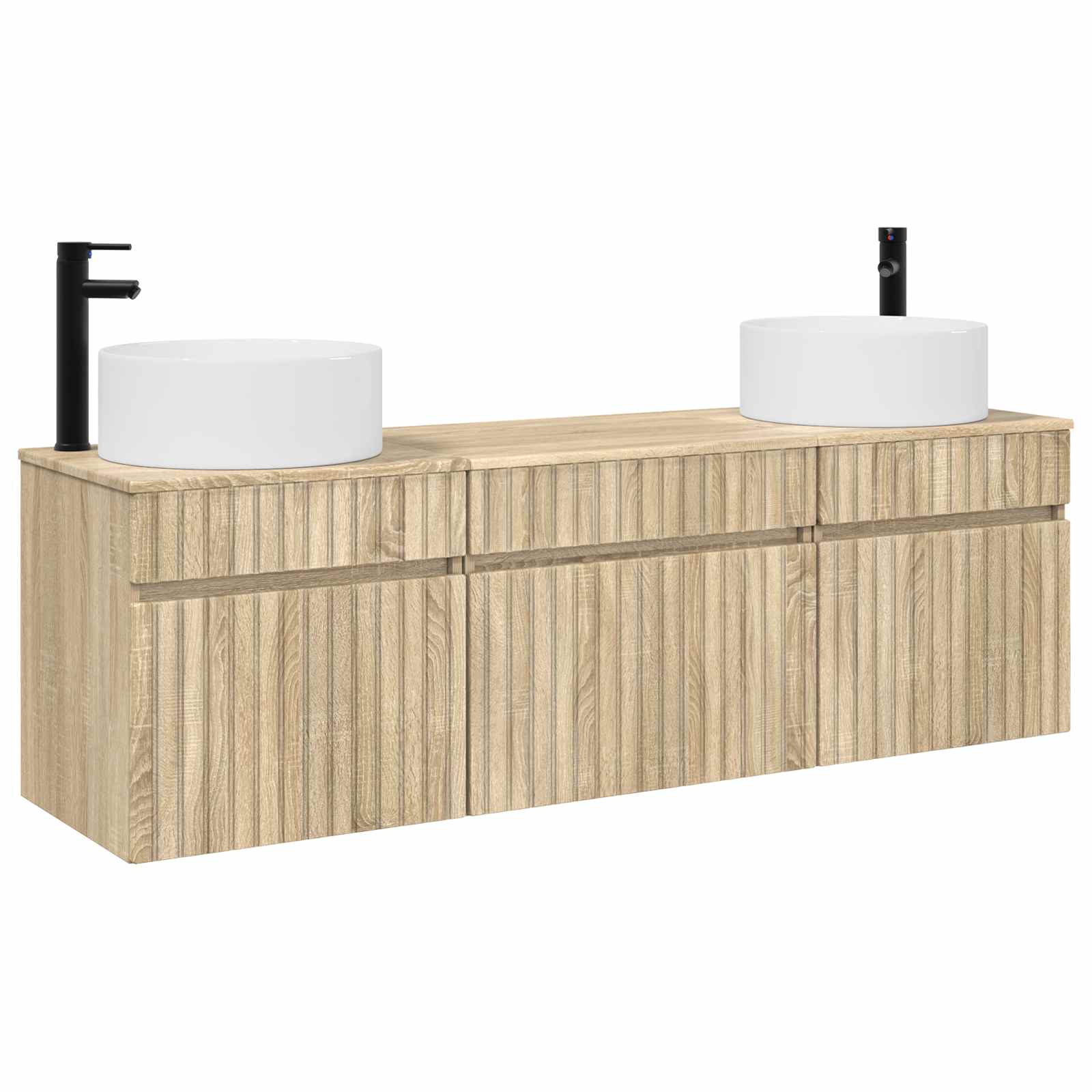 Ensemble d'armoire de salle de bain 3 pc Chêne Sonoma