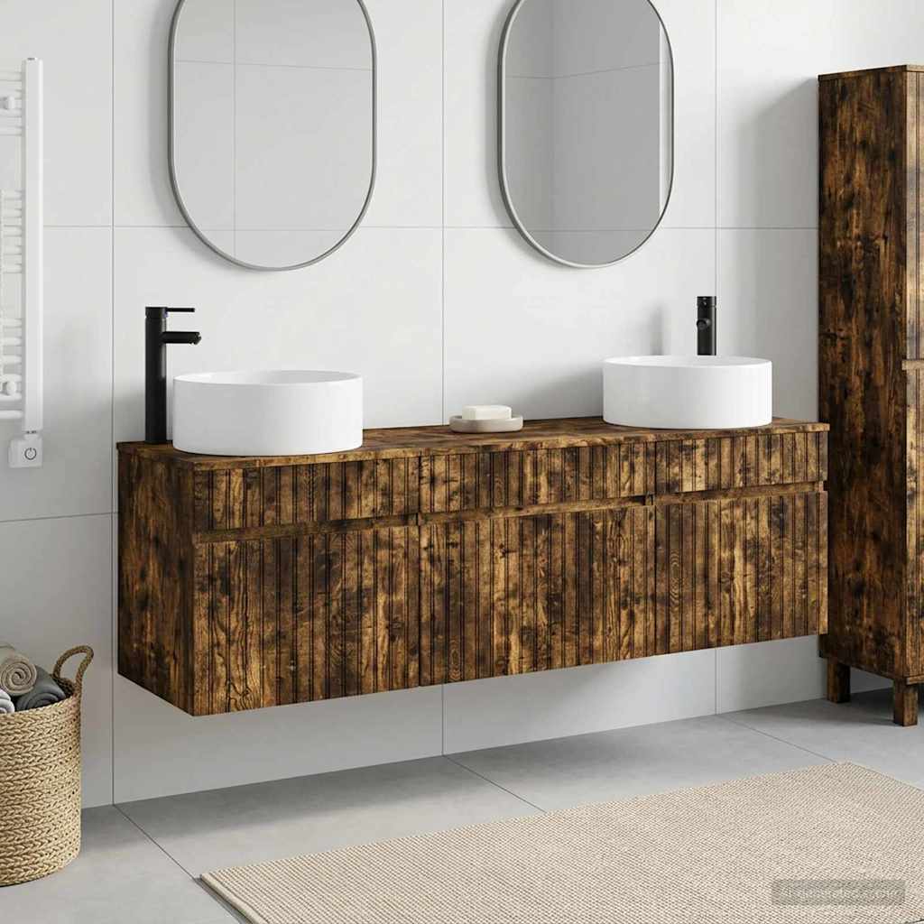 Ensemble d'armoire de salle de bain 3 pc Chêne fumé
