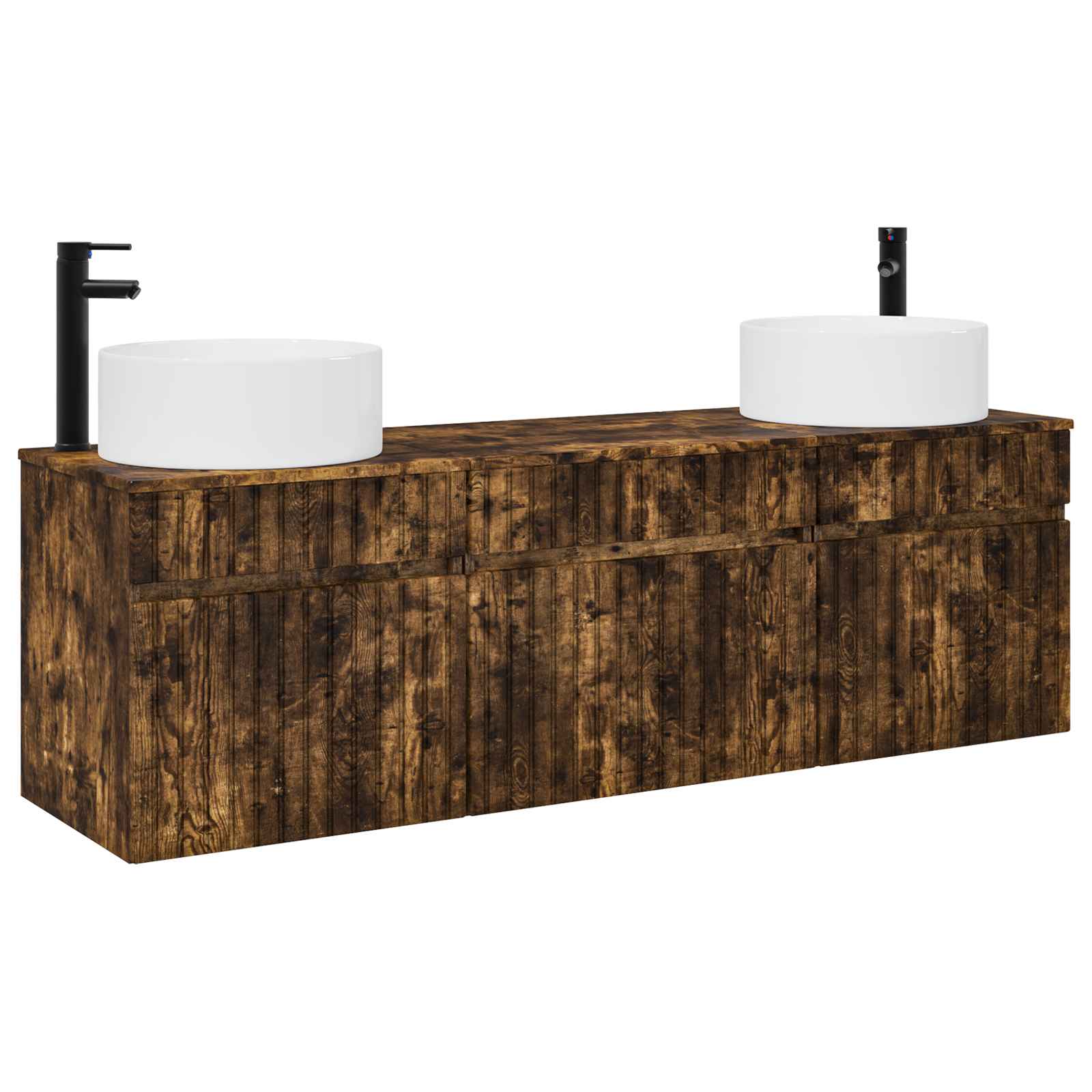 Ensemble d'armoire de salle de bain 3 pc Chêne fumé