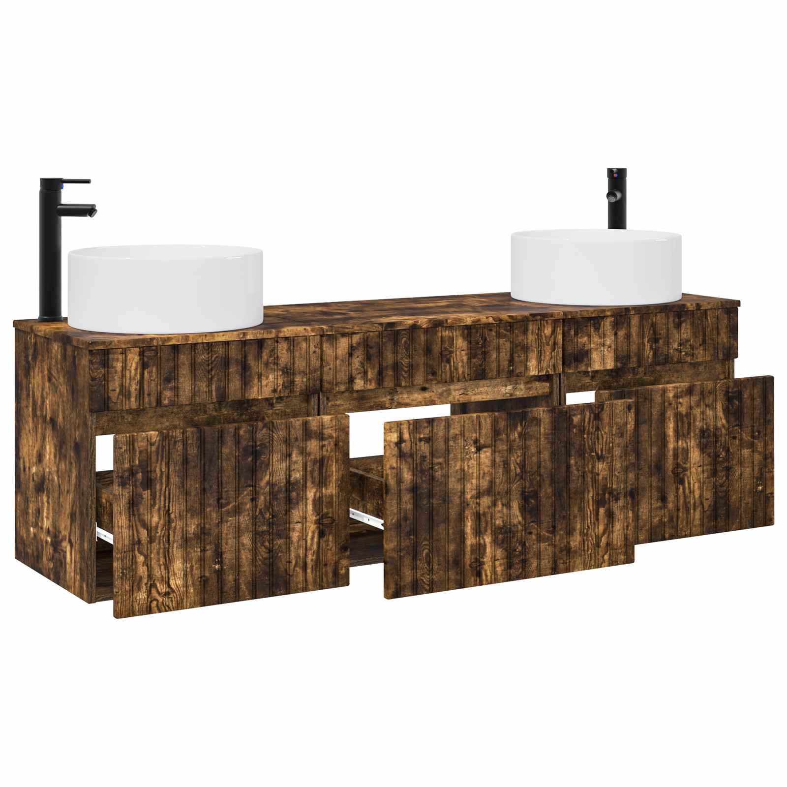 Ensemble d'armoire de salle de bain 3 pc Chêne fumé