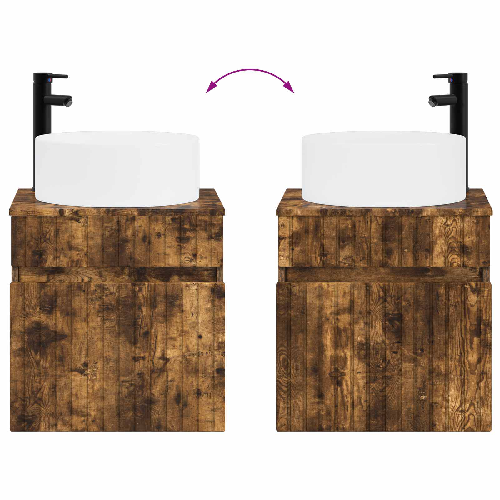 Ensemble d'armoire de salle de bain 3 pc Chêne fumé