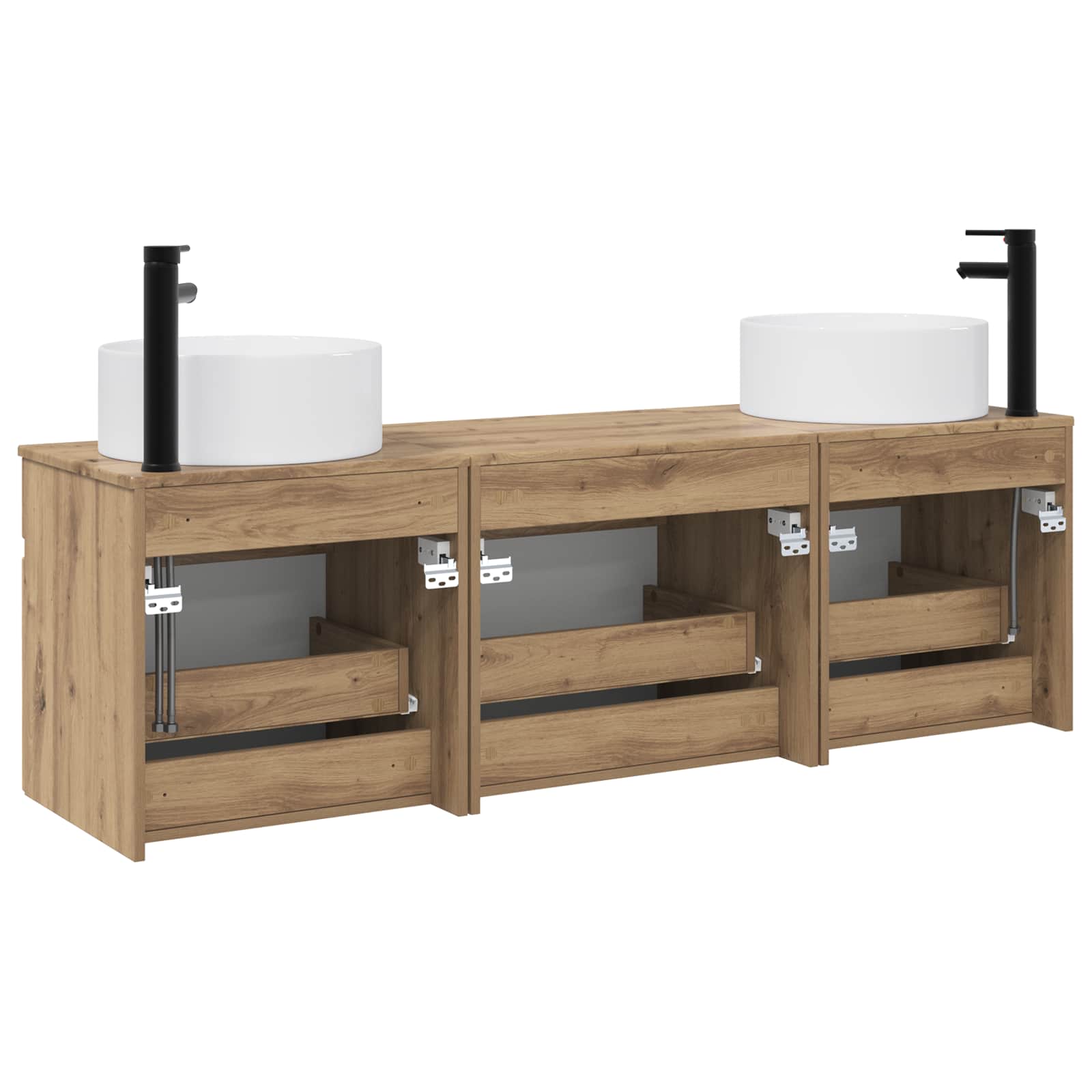 Ensemble d'armoire de salle de bain 3 pc Chêne artisanal