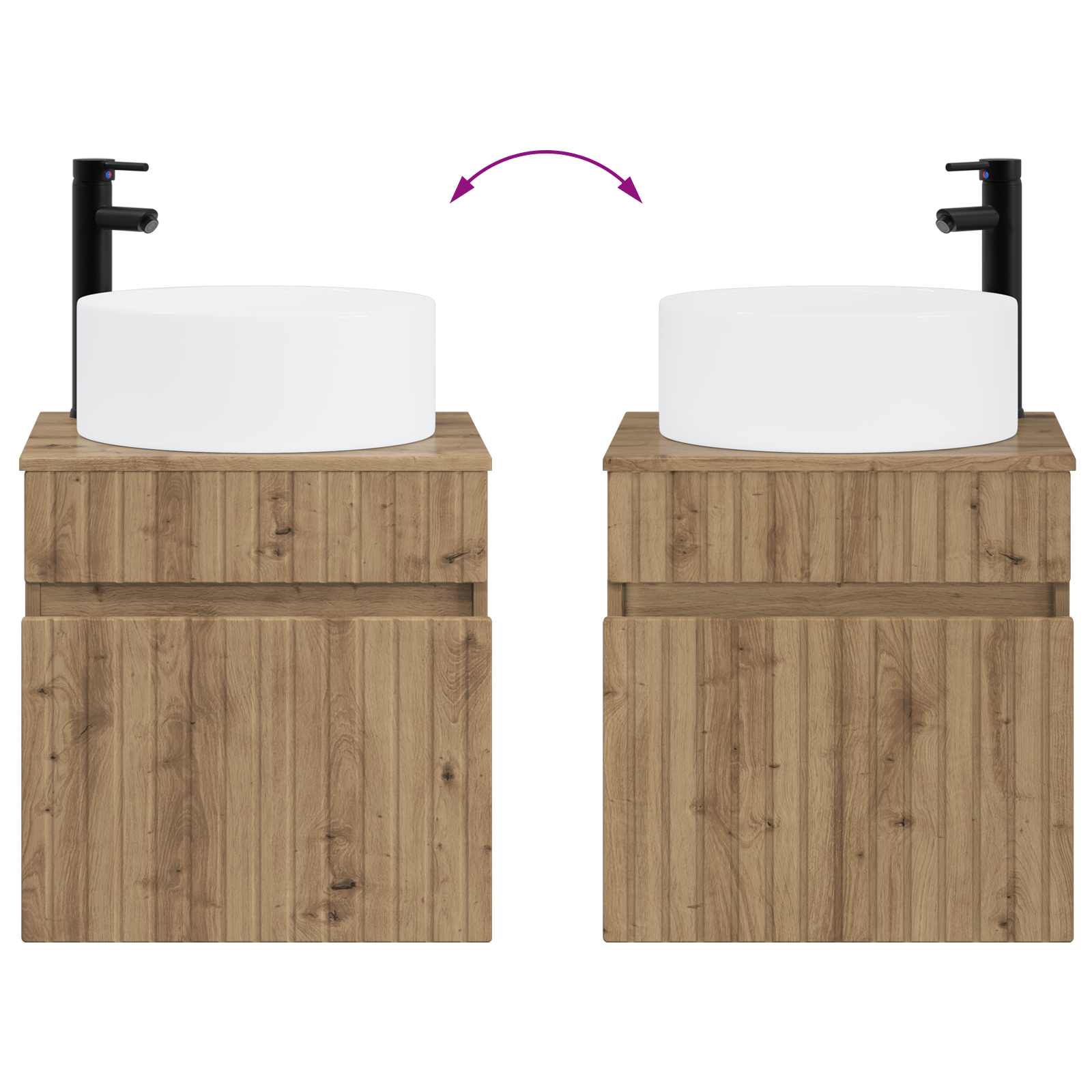 Ensemble d'armoire de salle de bain 3 pc Chêne artisanal
