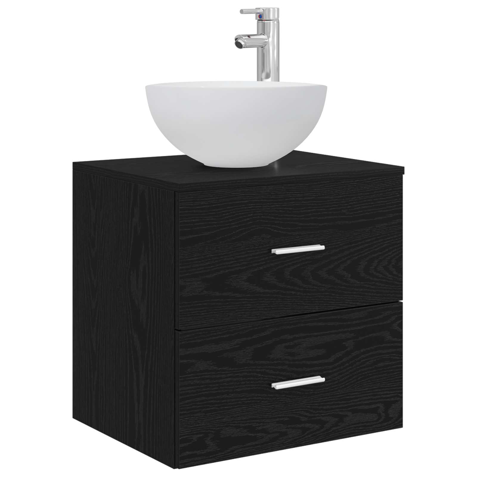 Ensemble d'armoire de salle de bain 3 pc Chêne noir