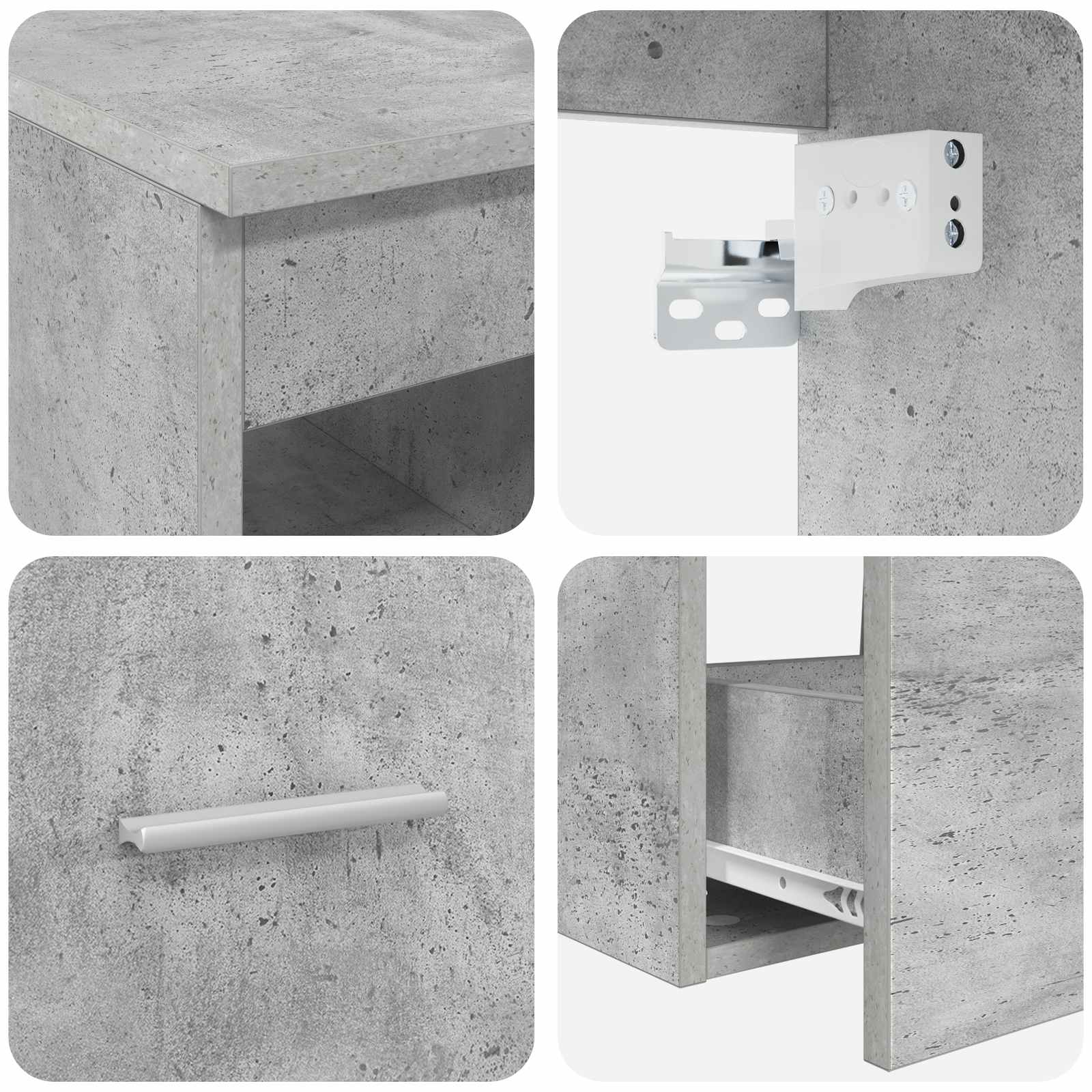 Ensemble d'armoire de salle de bain 3 pc Gris béton