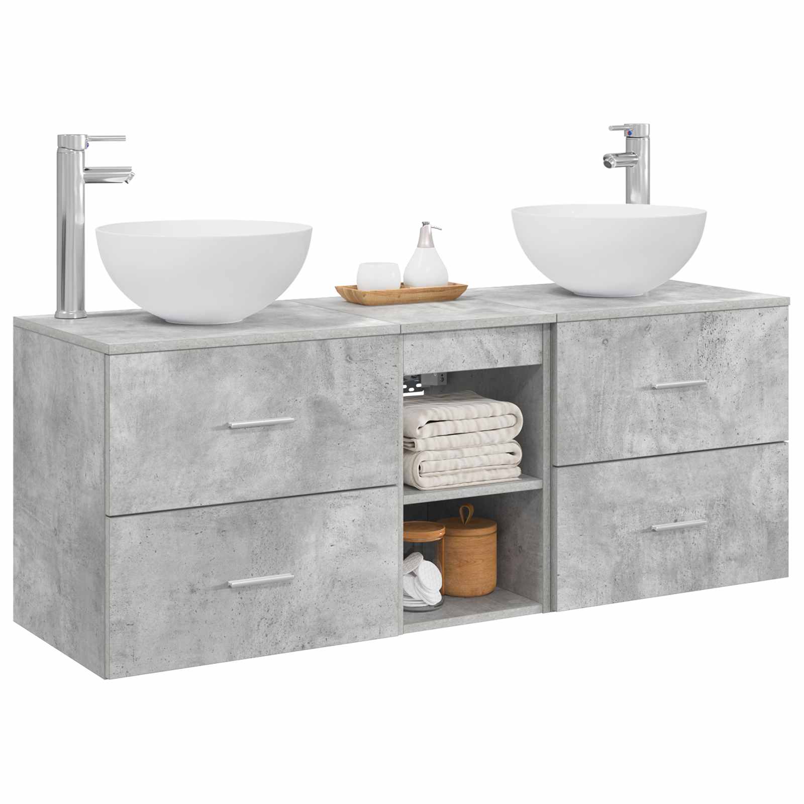 Ensemble d'armoire de salle de bain 3 pc Gris béton