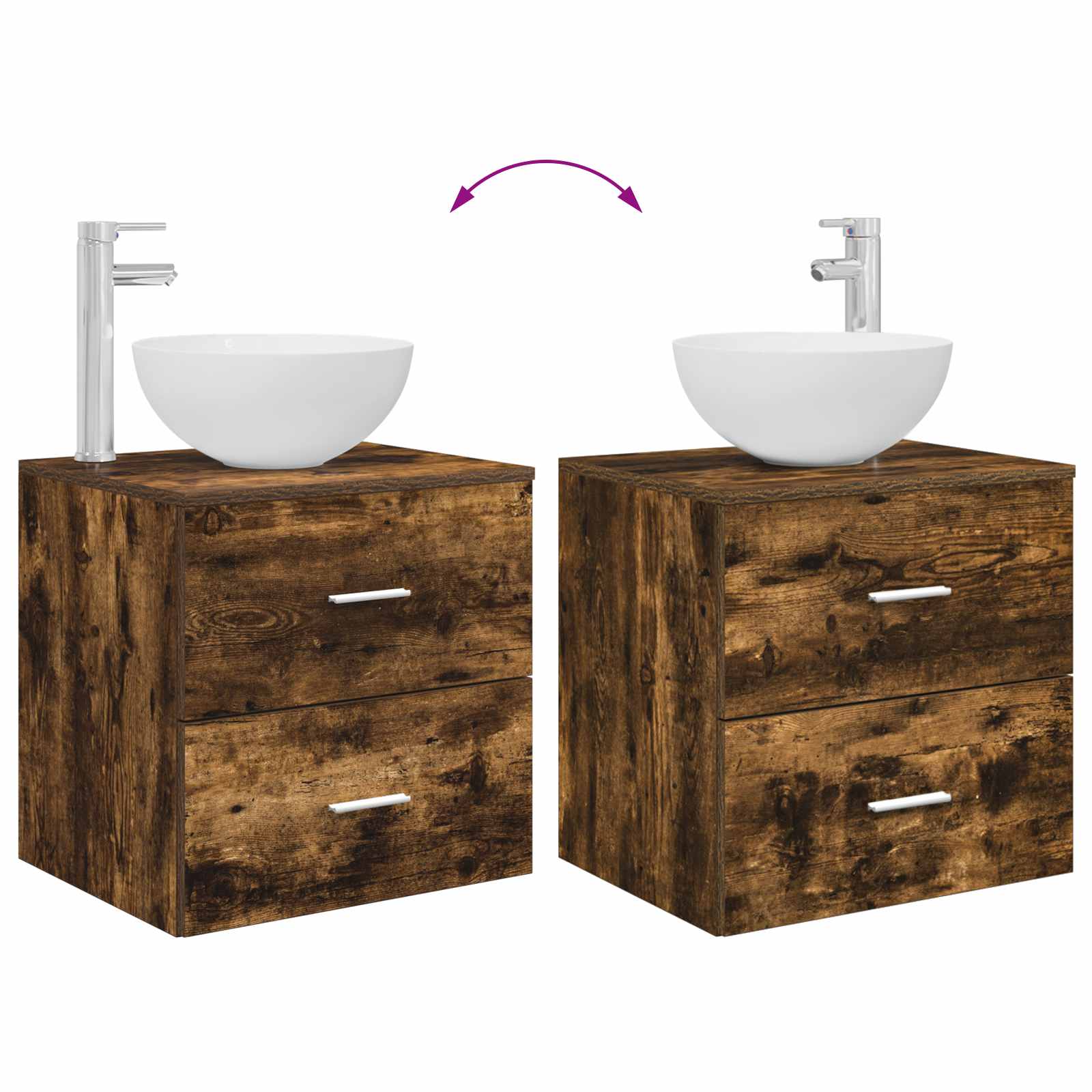 Ensemble d'armoire de salle de bain 3 pc Chêne fumé