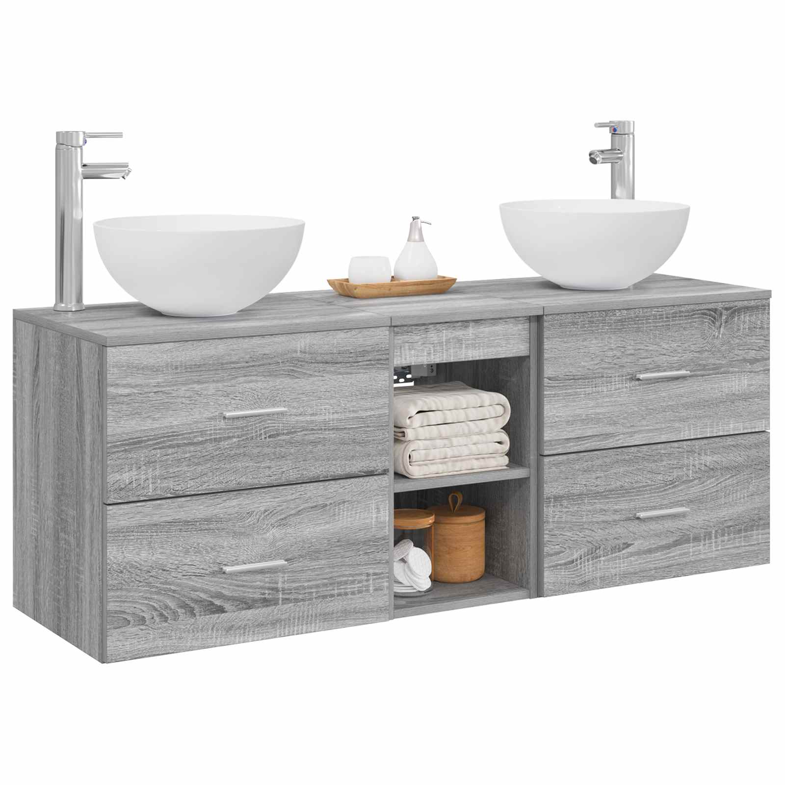 Ensemble d'armoire de salle de bain 3 pc Sonoma gris