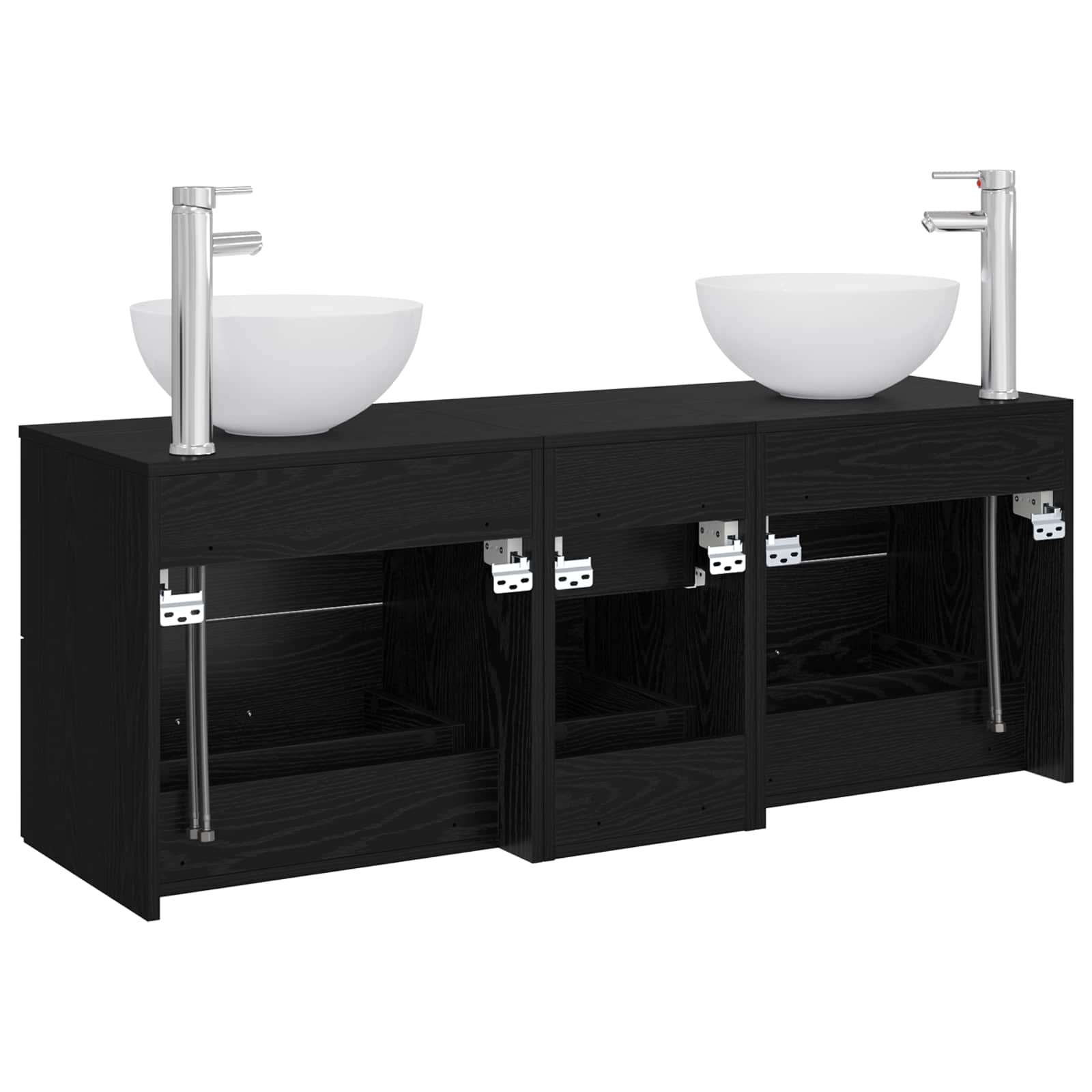 Ensemble d'armoire de salle de bain 3 pc Chêne noir