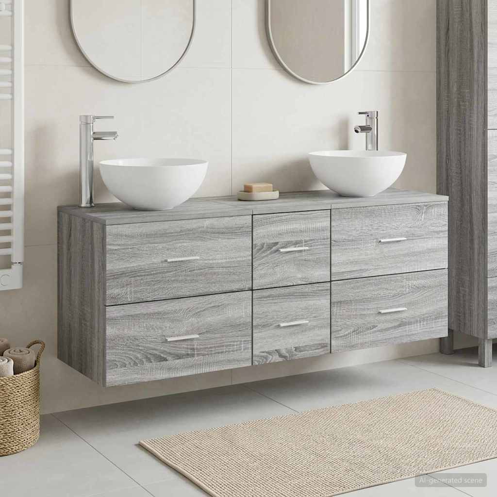 Ensemble d'armoire de salle de bain 3 pc Sonoma gris