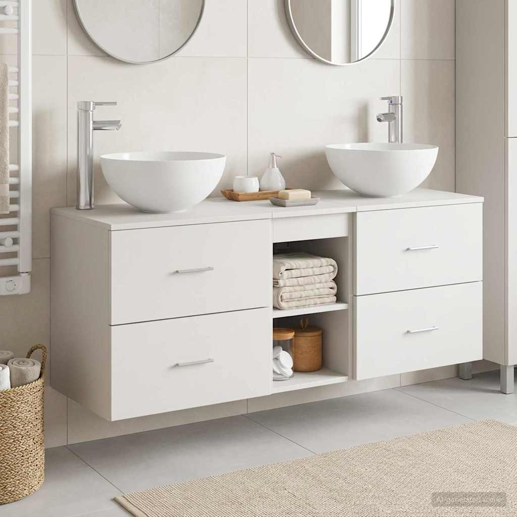 Ensemble d'armoire de salle de bain 3 pc Blanc