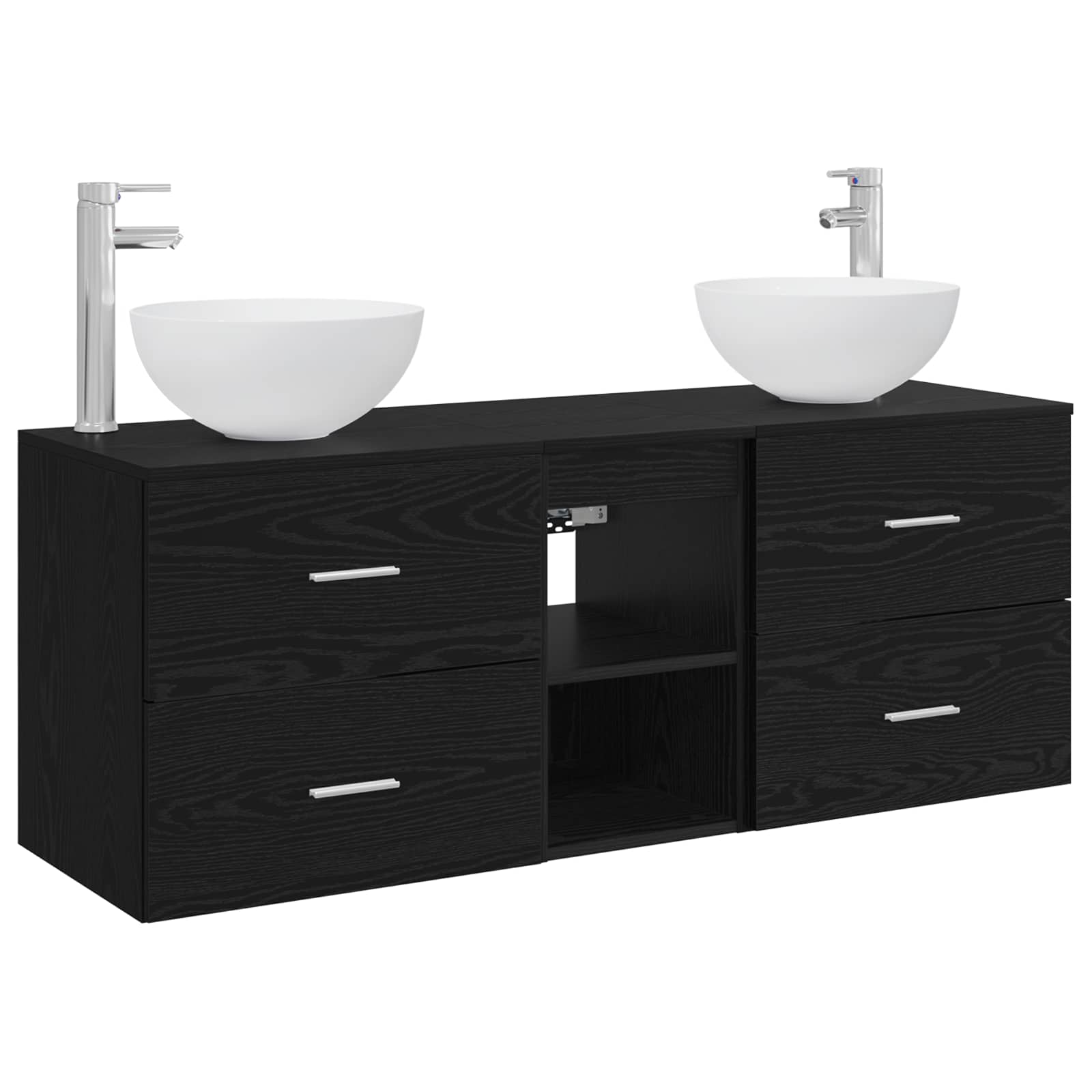 Ensemble d'armoire de salle de bain 3 pc Chêne noir