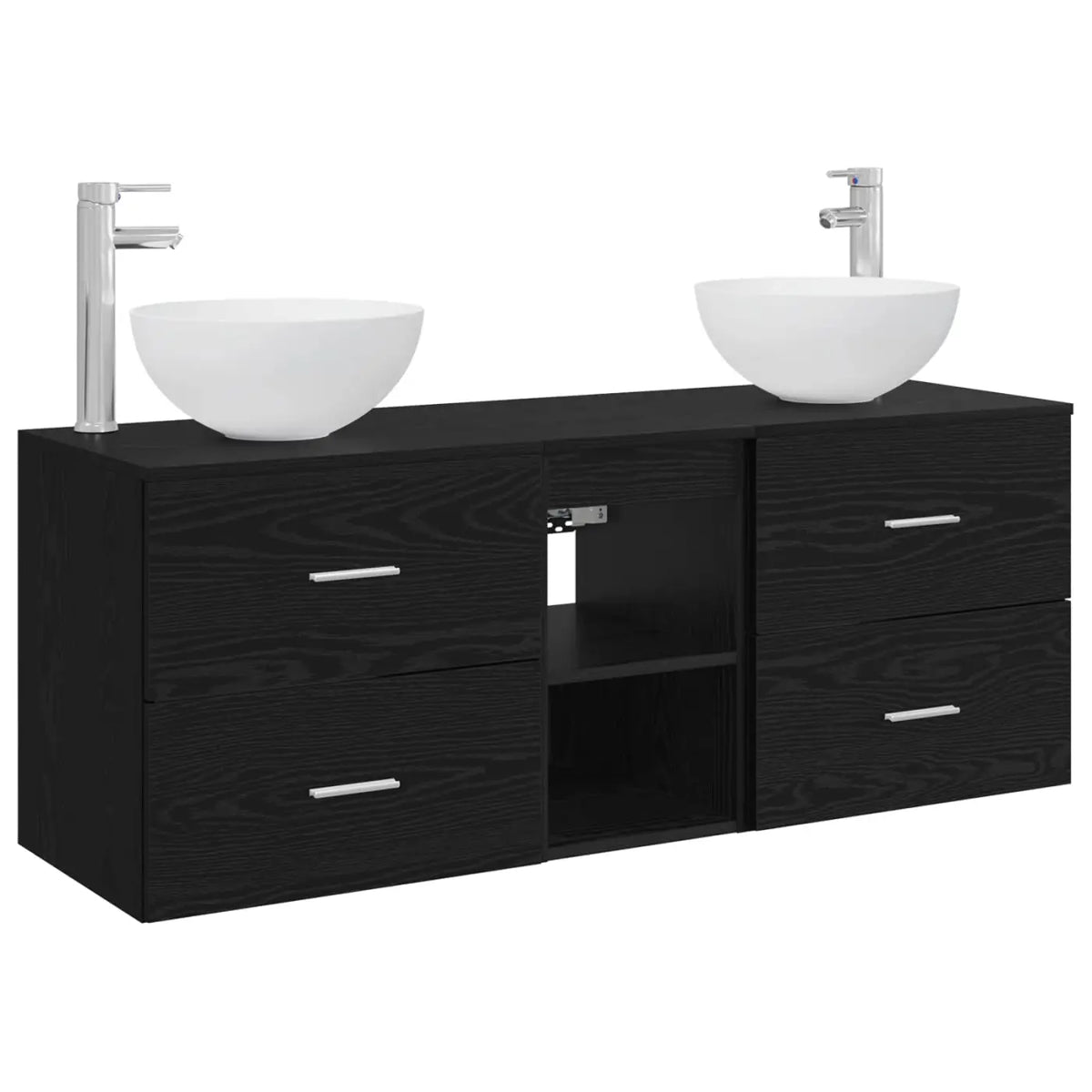 Ensemble d’armoire de salle de bain 3 pc Chêne noir - XIOS