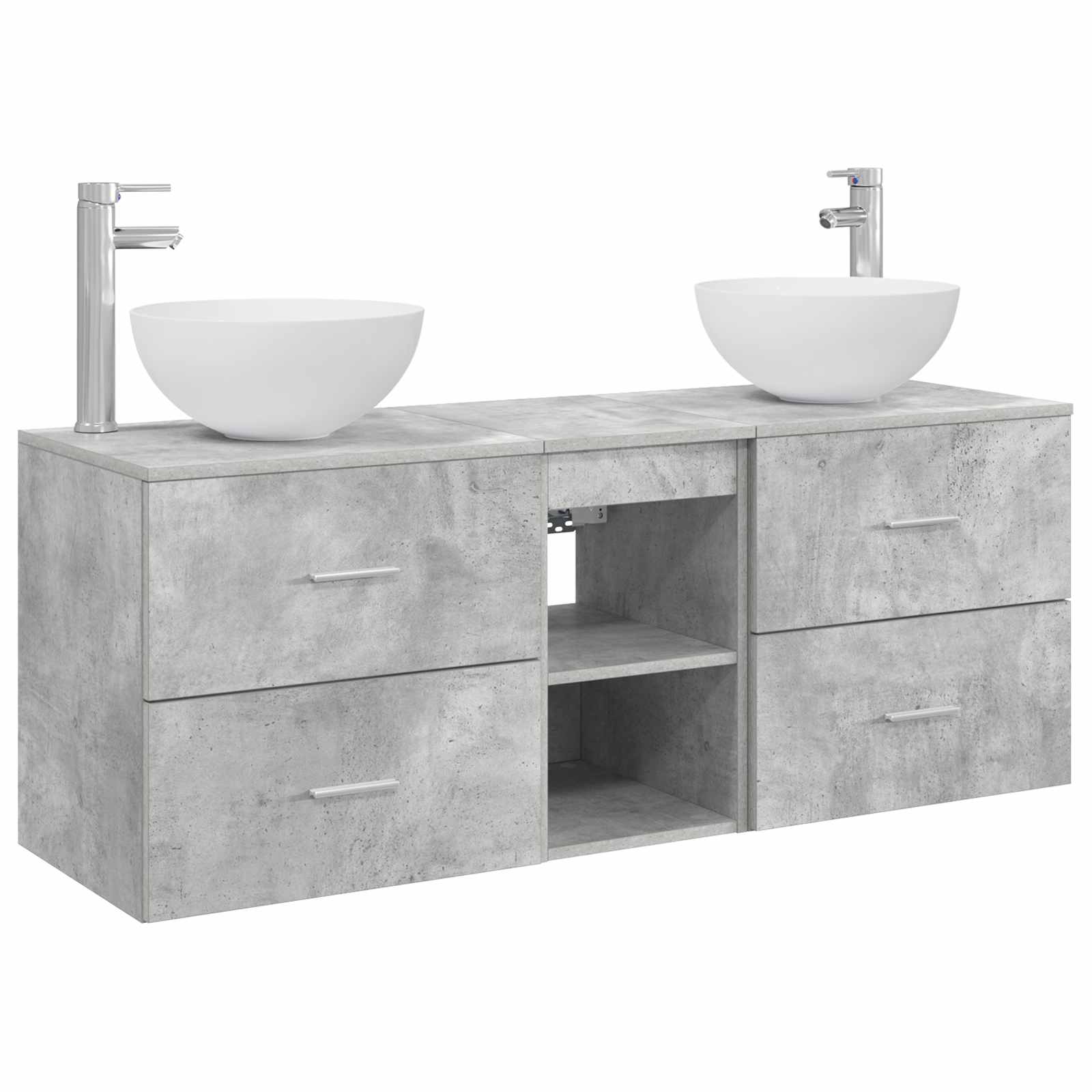 Ensemble d'armoire de salle de bain 3 pc Gris béton