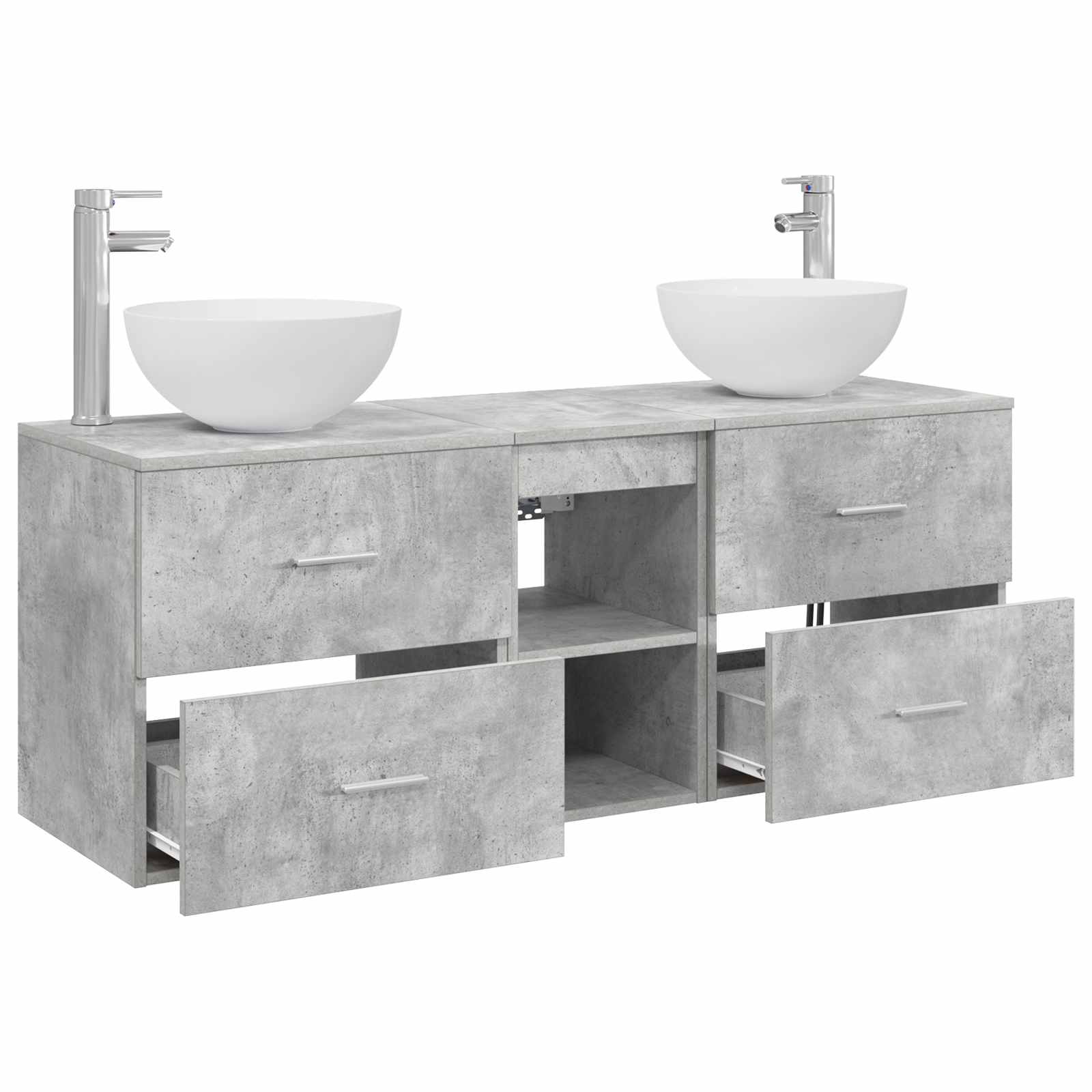 Ensemble d'armoire de salle de bain 3 pc Gris béton