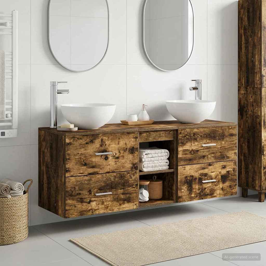 Ensemble d'armoire de salle de bain 3 pc Chêne fumé