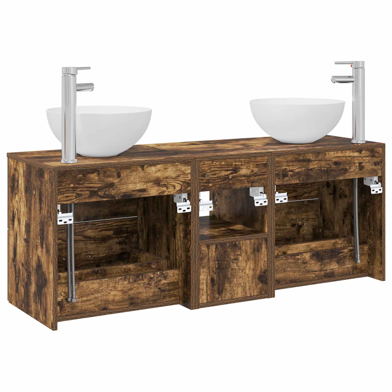 Ensemble d'armoire de salle de bain 3 pc Chêne fumé