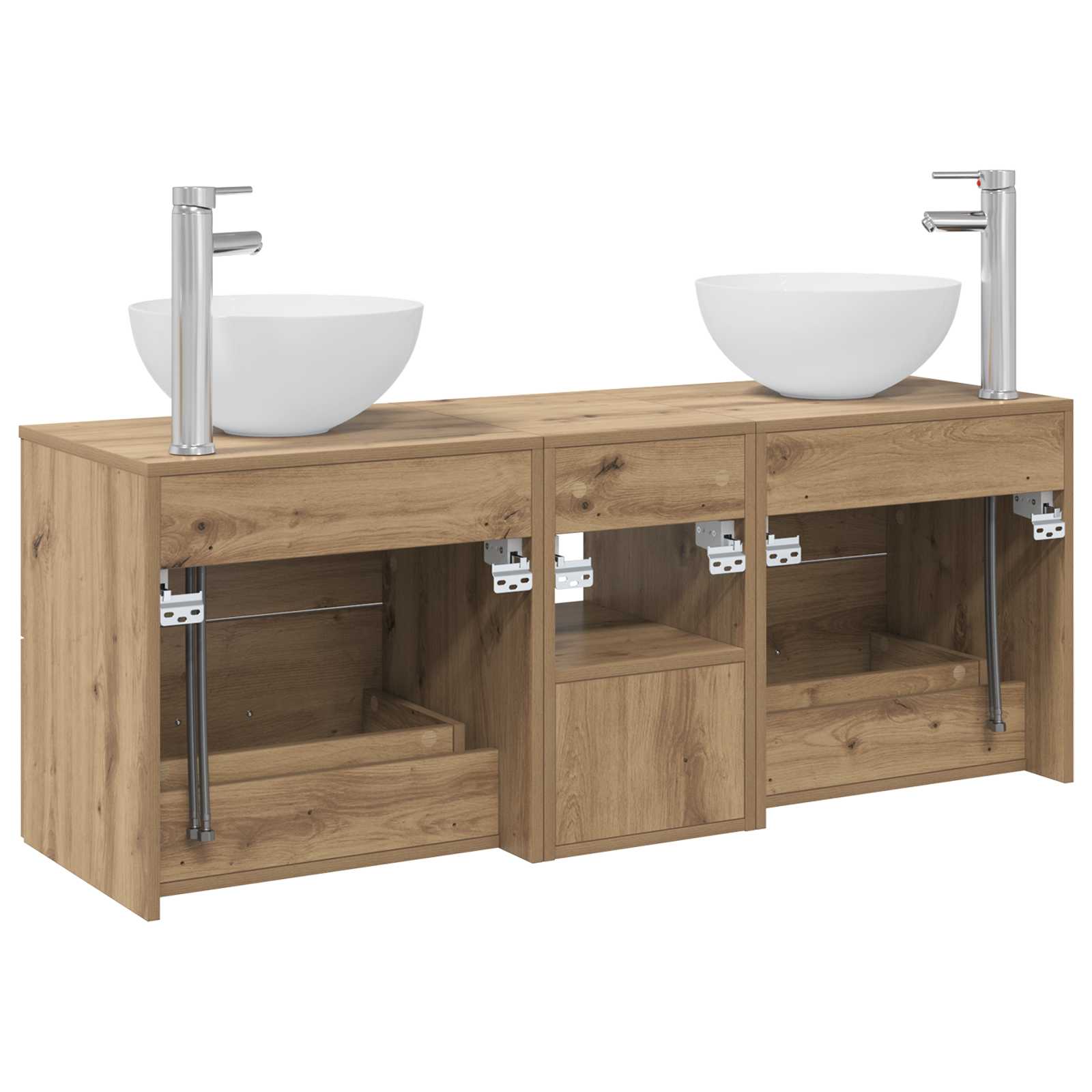 Ensemble d'armoire de salle de bain 3 pc Chêne artisanal