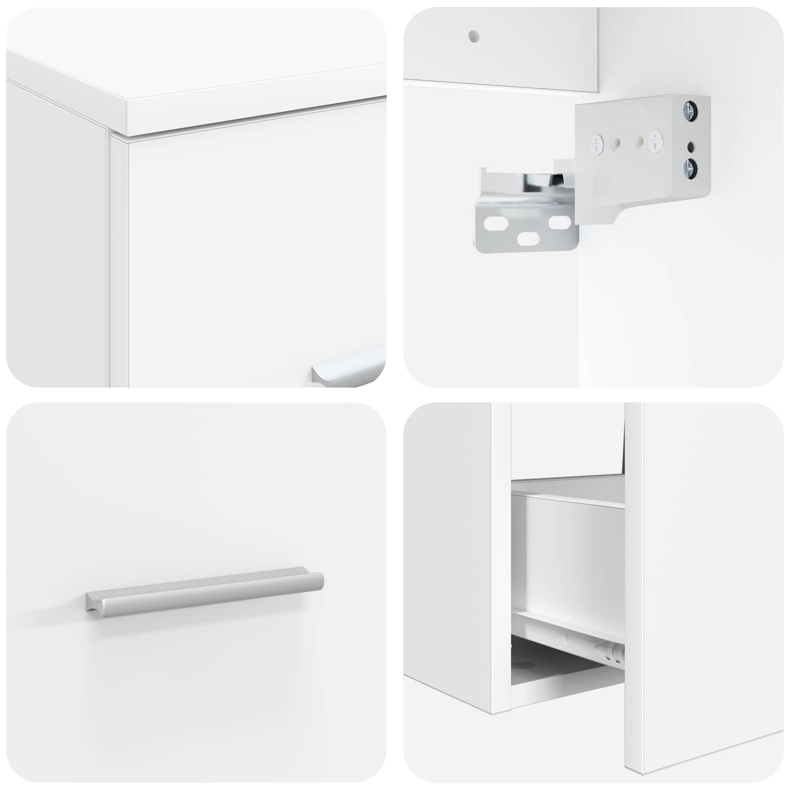 Ensemble d'armoire de salle de bain 3 pc Blanc