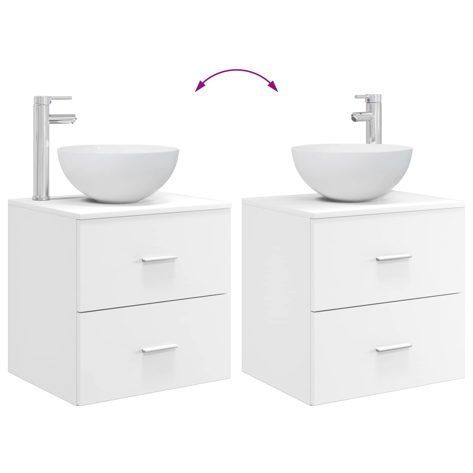 Ensemble d'armoire de salle de bain 3 pc Blanc