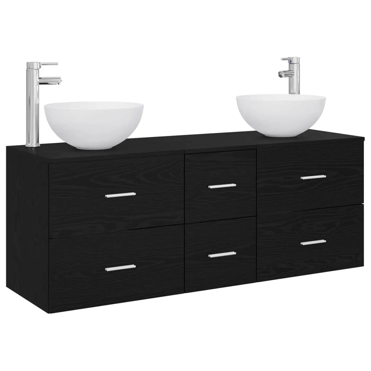 Ensemble d’armoire de salle de bain 3 pc Chêne noir - XIOS