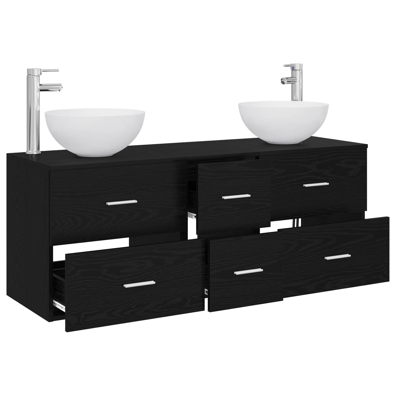 Ensemble d'armoire de salle de bain 3 pc Chêne noir