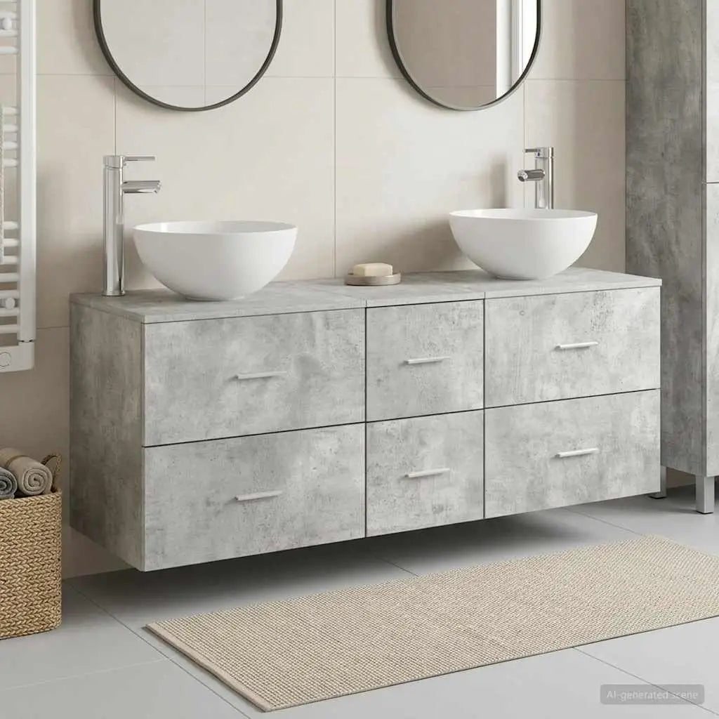 Ensemble d’armoire de salle de bain 3 pc Gris béton - XIOS