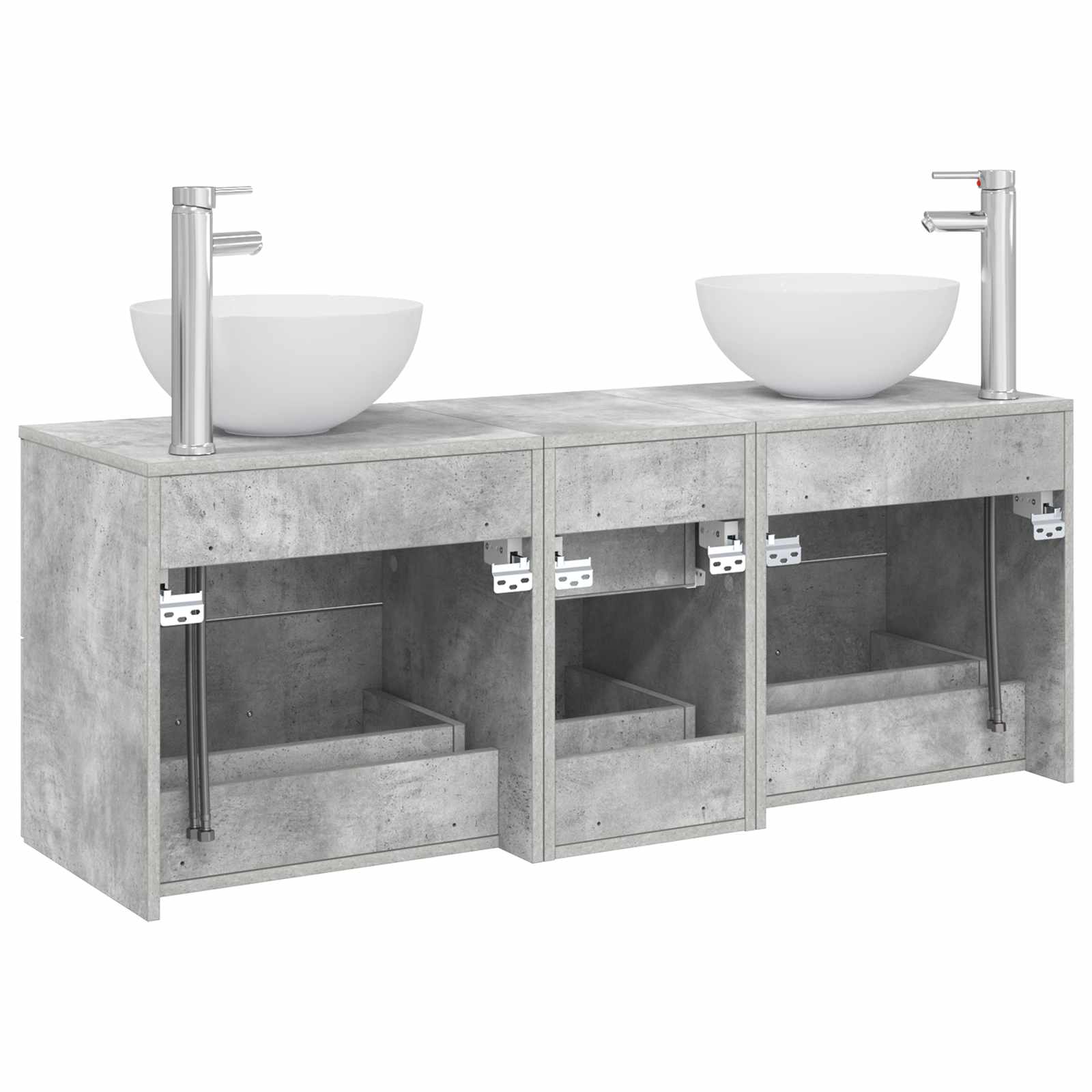 Ensemble d'armoire de salle de bain 3 pc Gris béton