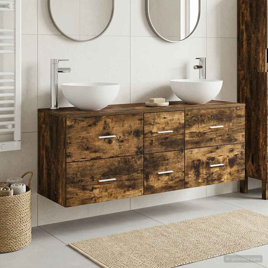 Ensemble d'armoire de salle de bain 3 pc Chêne fumé