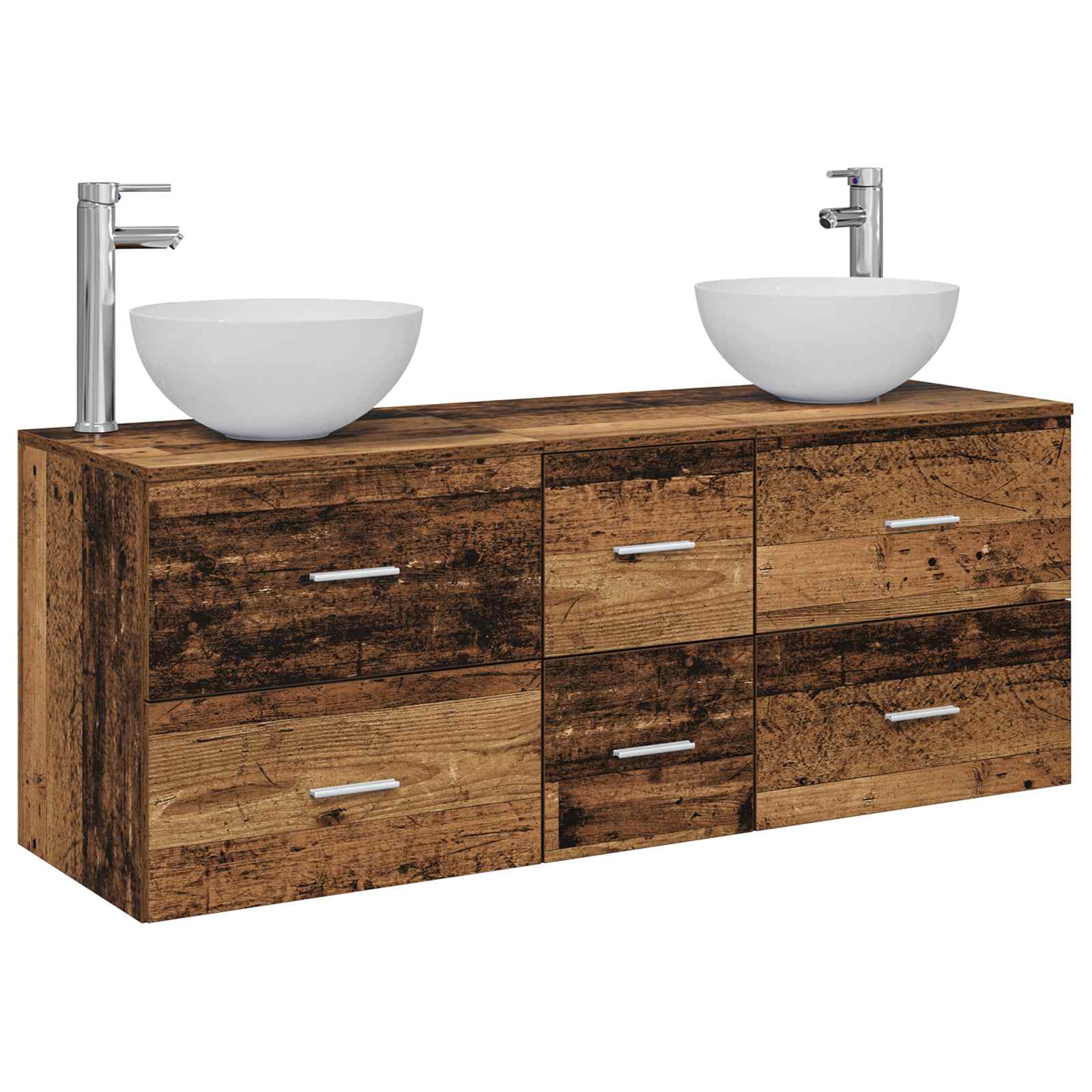 Ensemble d'armoire de salle de bain 3 pc Bois ancien