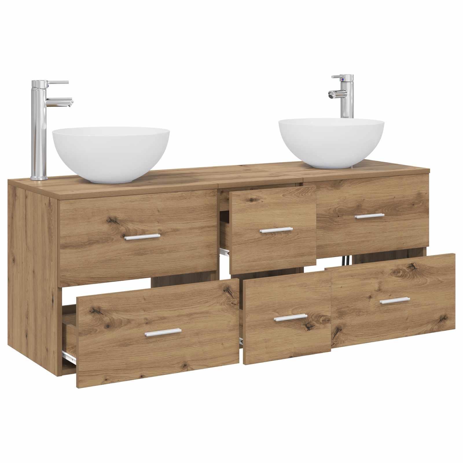 Ensemble d'armoire de salle de bain 3 pc Chêne artisanal
