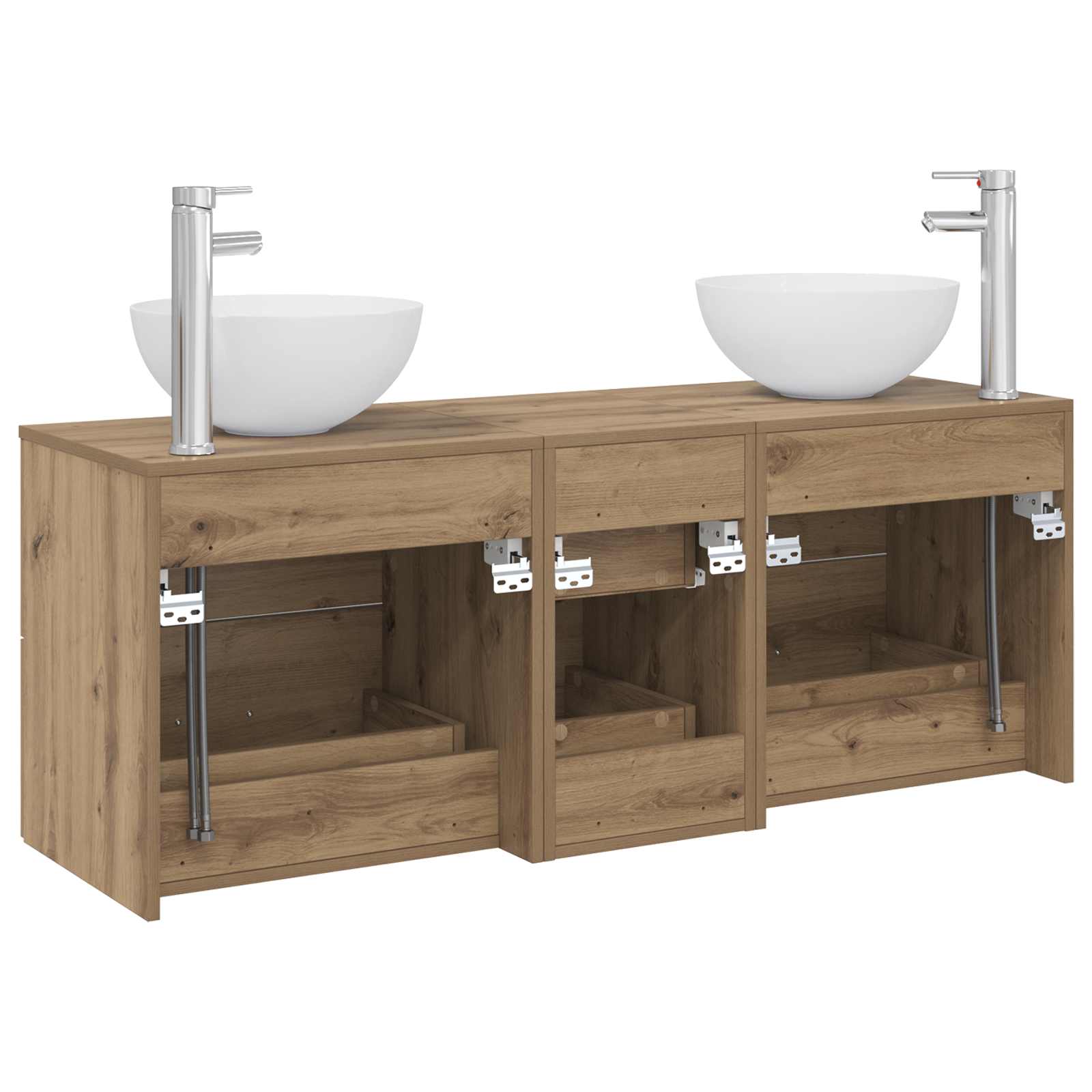 Ensemble d'armoire de salle de bain 3 pc Chêne artisanal